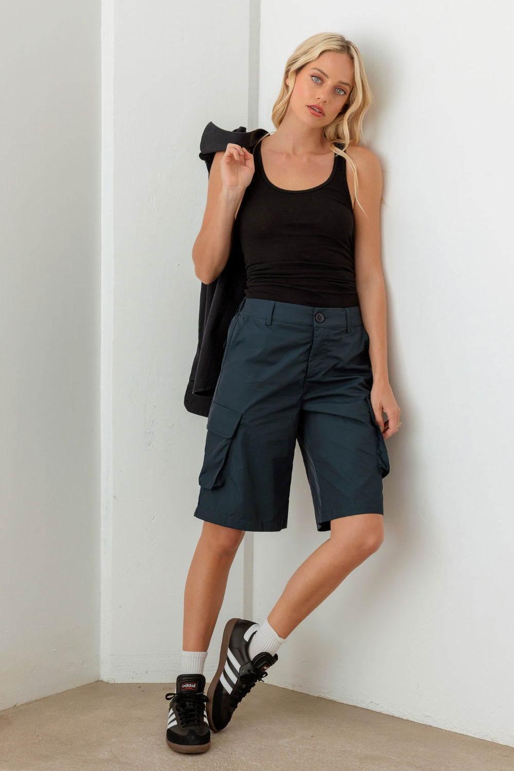 Blue Zone Planet | Le Lis Navy Cargo Bermuda Shorts-TOPS / DRESSES-[Adult]-[Female]-2022 Online Blue Zone Planet