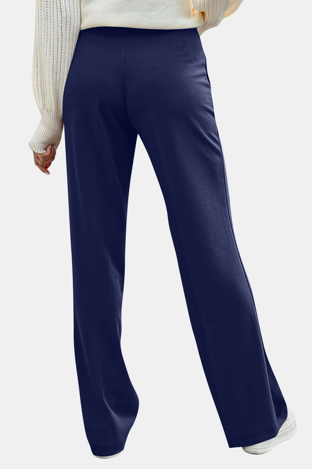 Decorative Button High Rise Pants-BOTTOMS SIZES SMALL MEDIUM LARGE-[Adult]-[Female]-2022 Online Blue Zone Planet