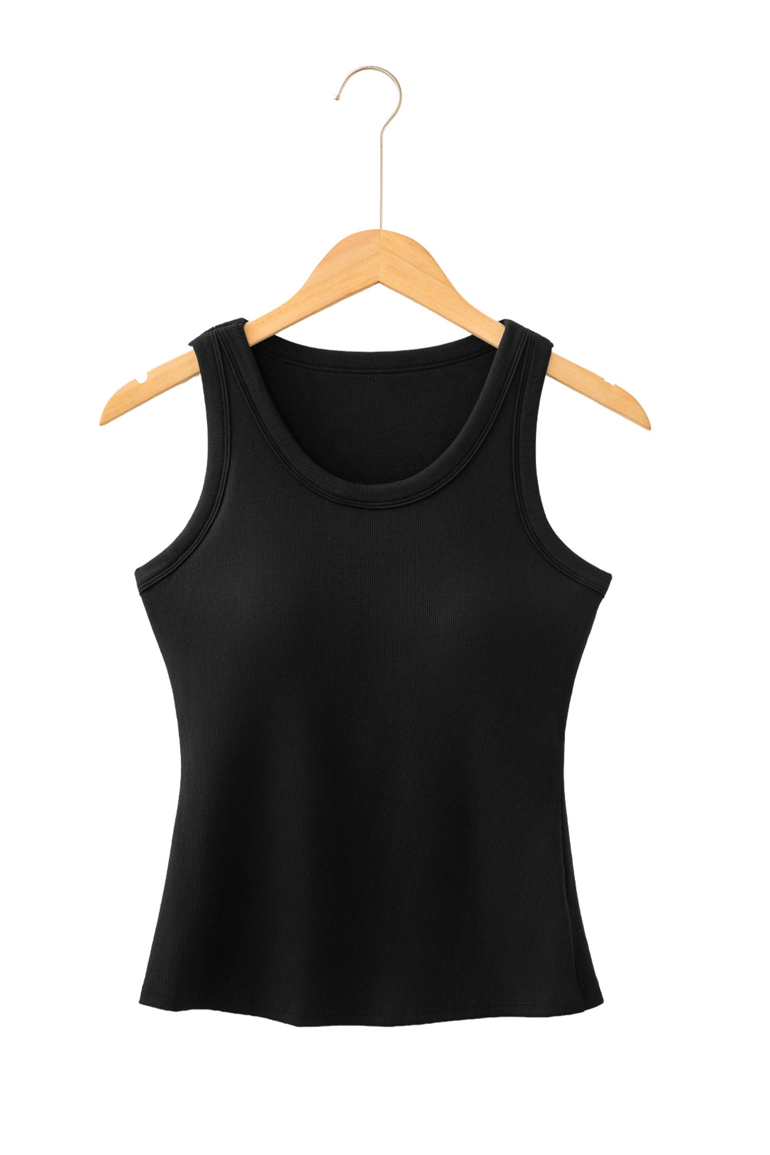 Four Leaf Clover Slim Ribbed Padded Tank Top-Tops/Tank Tops-[Adult]-[Female]-2022 Online Blue Zone Planet