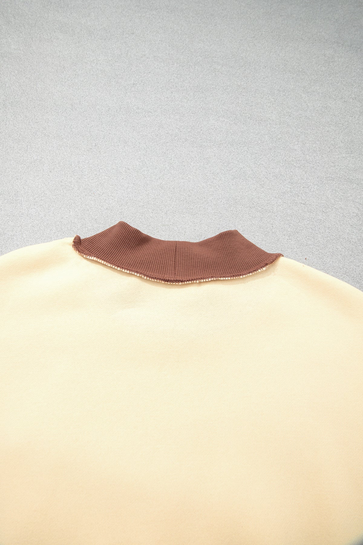 Beige Saved By Grace Print Color Block Mock Neck Oversized Sweatshirt-Tops/Sweatshirts & Hoodies-[Adult]-[Female]-2022 Online Blue Zone Planet