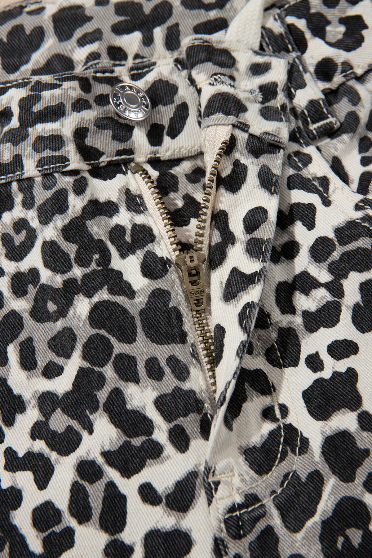 Khaki Leopard Print Drawstring Waist Straight Leg Jeans-Bottoms/Jeans-[Adult]-[Female]-2022 Online Blue Zone Planet