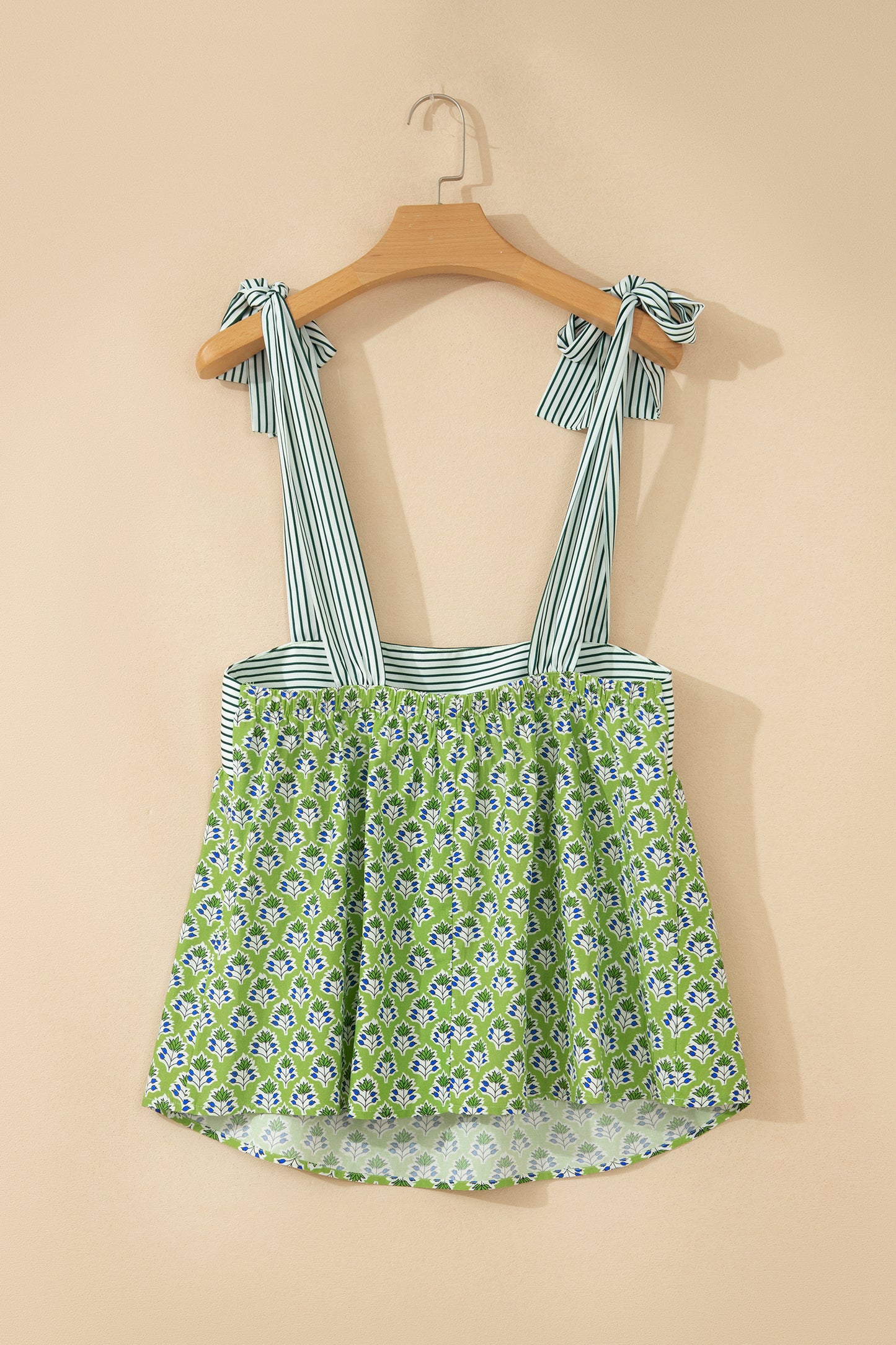 Pink Fashion Printed Knot Straps Babydoll Tank Top-Tops/Tank Tops-[Adult]-[Female]-2022 Online Blue Zone Planet