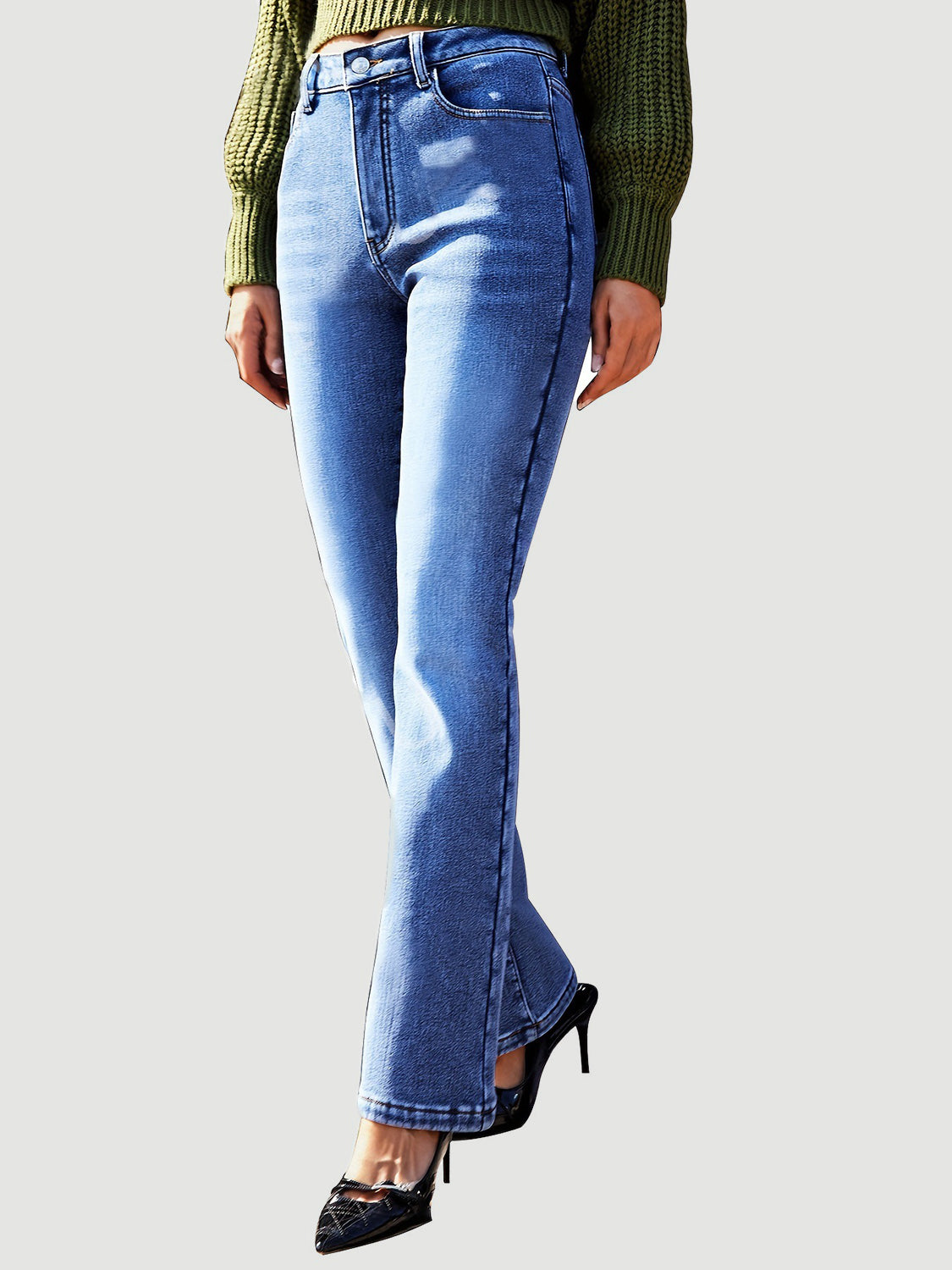 Straight Leg Jeans with Pockets-[Adult]-[Female]-2022 Online Blue Zone Planet