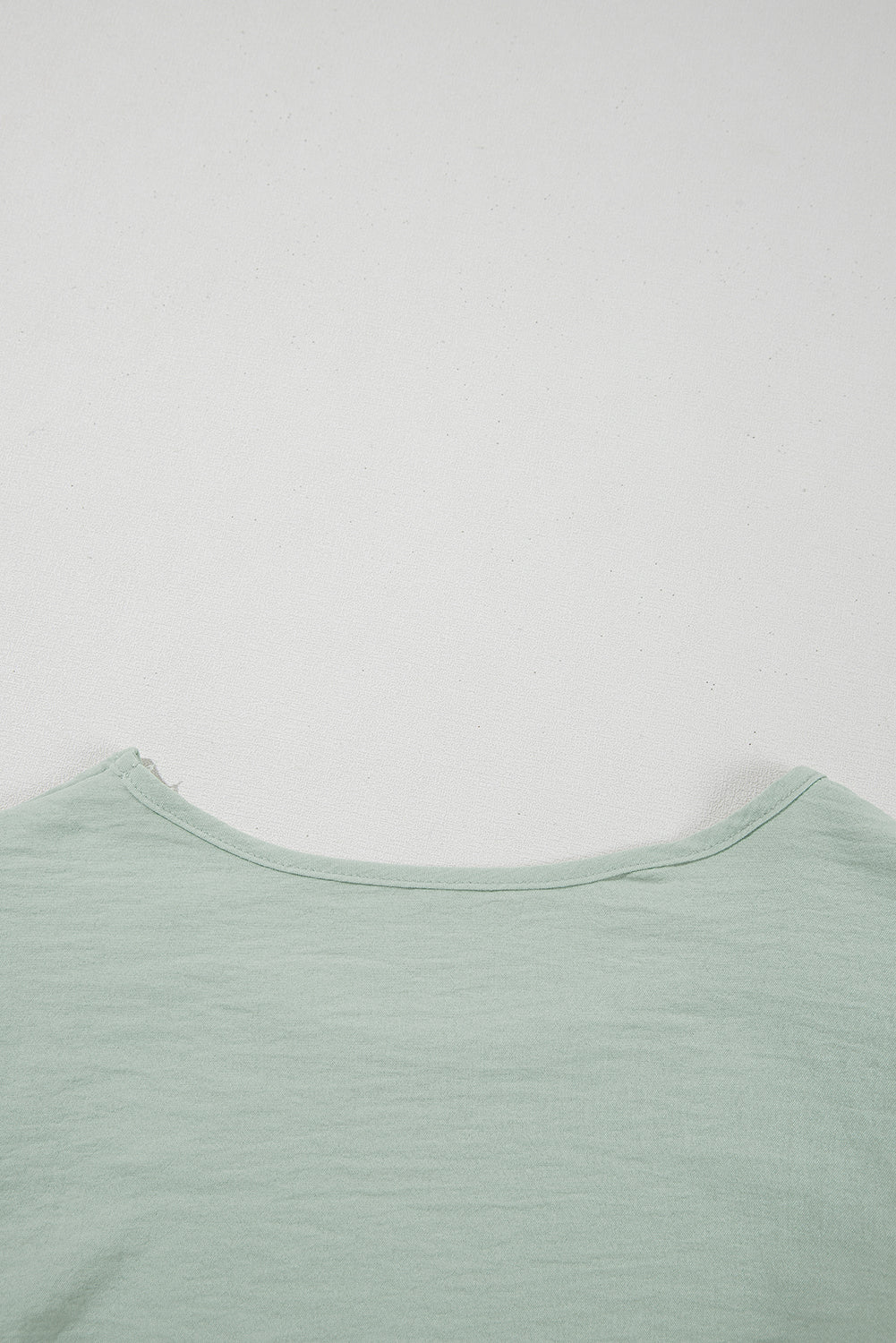Clearly Aqua Solid Color Ruffled Short Sleeve Casual Blouse-Tops/Blouses & Shirts-[Adult]-[Female]-2022 Online Blue Zone Planet