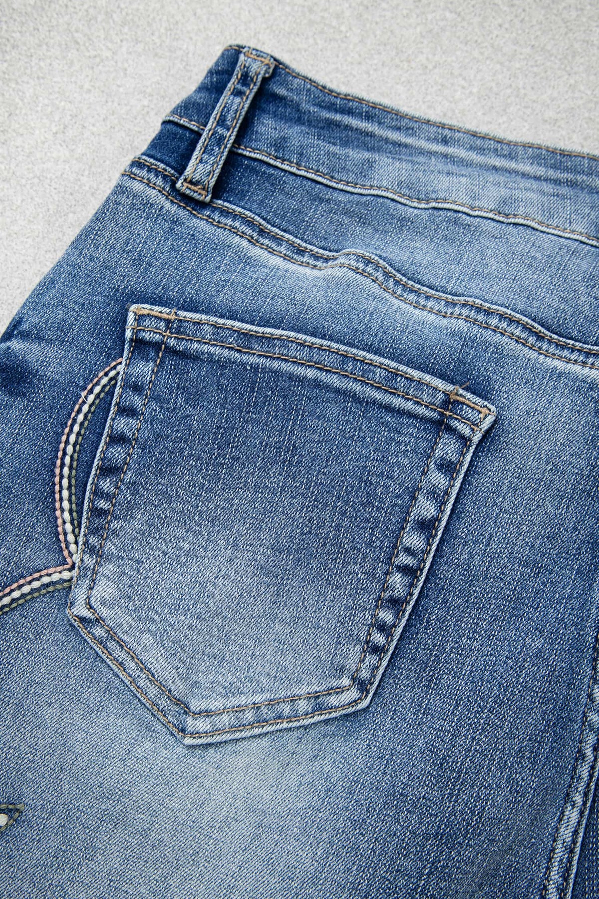 Blue Western Embroidered Flare Full Length Jeans-Bottoms/Jeans-[Adult]-[Female]-2022 Online Blue Zone Planet