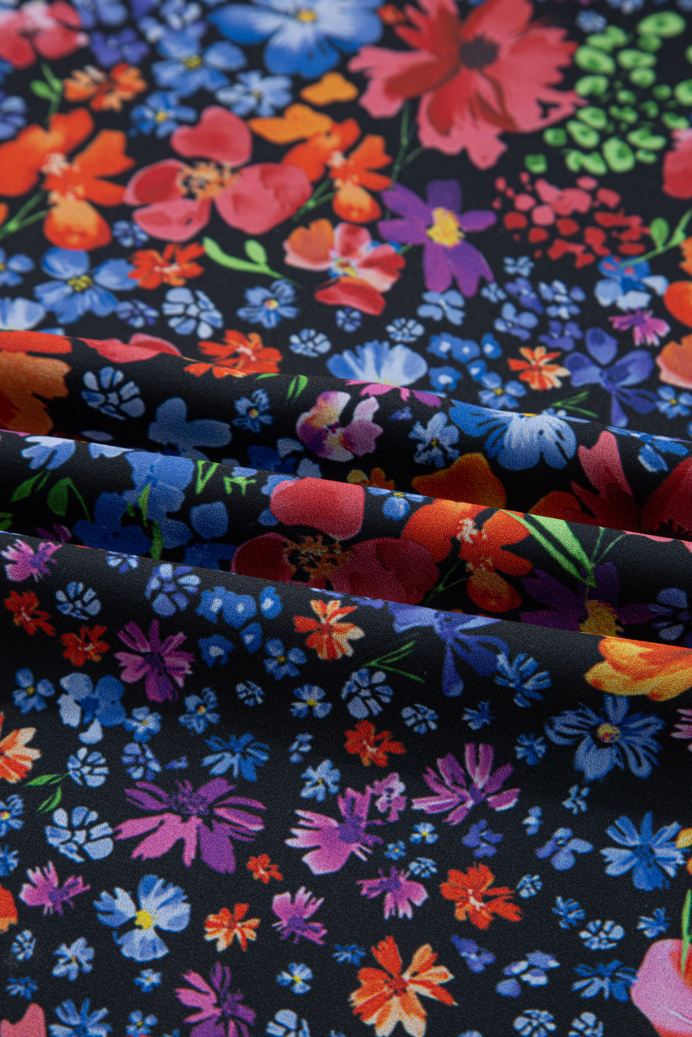 Blue Floral Print Tassel Tie V Neck Long Sleeve Flowy Long Dress-TOPS / DRESSES-[Adult]-[Female]-2022 Online Blue Zone Planet