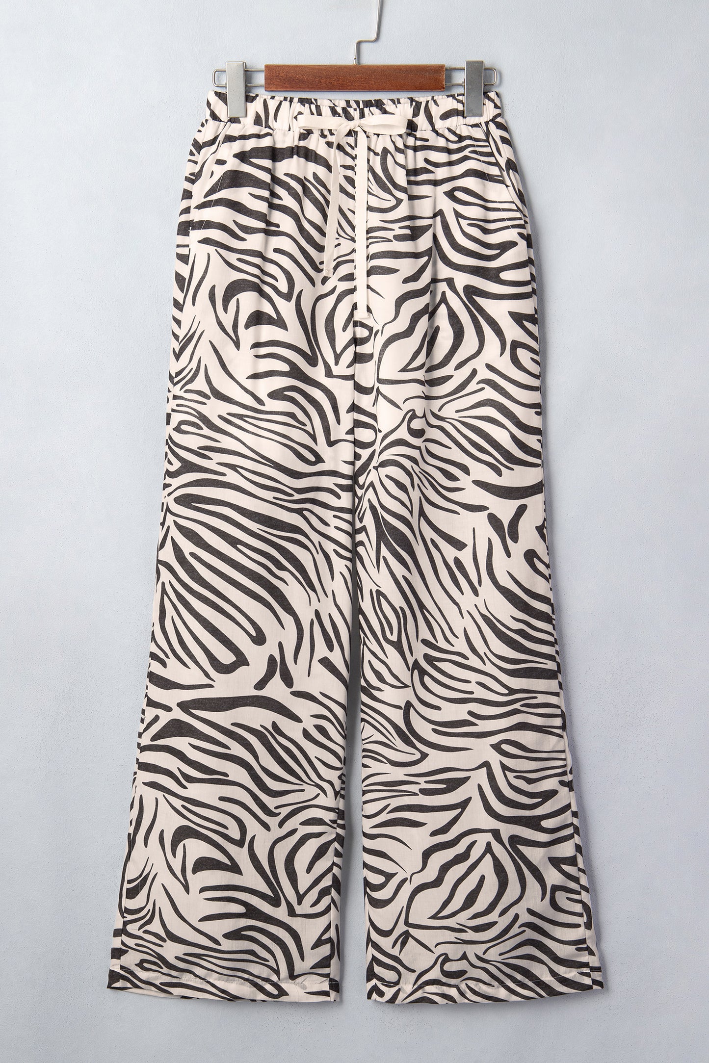Multicolour Western Print Zebra Pattern Elastic Waist Pocket Full-Length Pants-Bottoms/Pants & Culotte-[Adult]-[Female]-2022 Online Blue Zone Planet