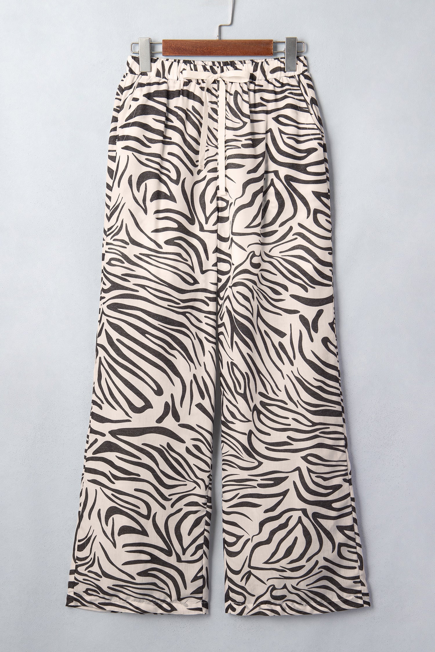 Multicolour Western Print Zebra Pattern Elastic Waist Pocket Full-Length Pants-Bottoms/Pants & Culotte-[Adult]-[Female]-2022 Online Blue Zone Planet