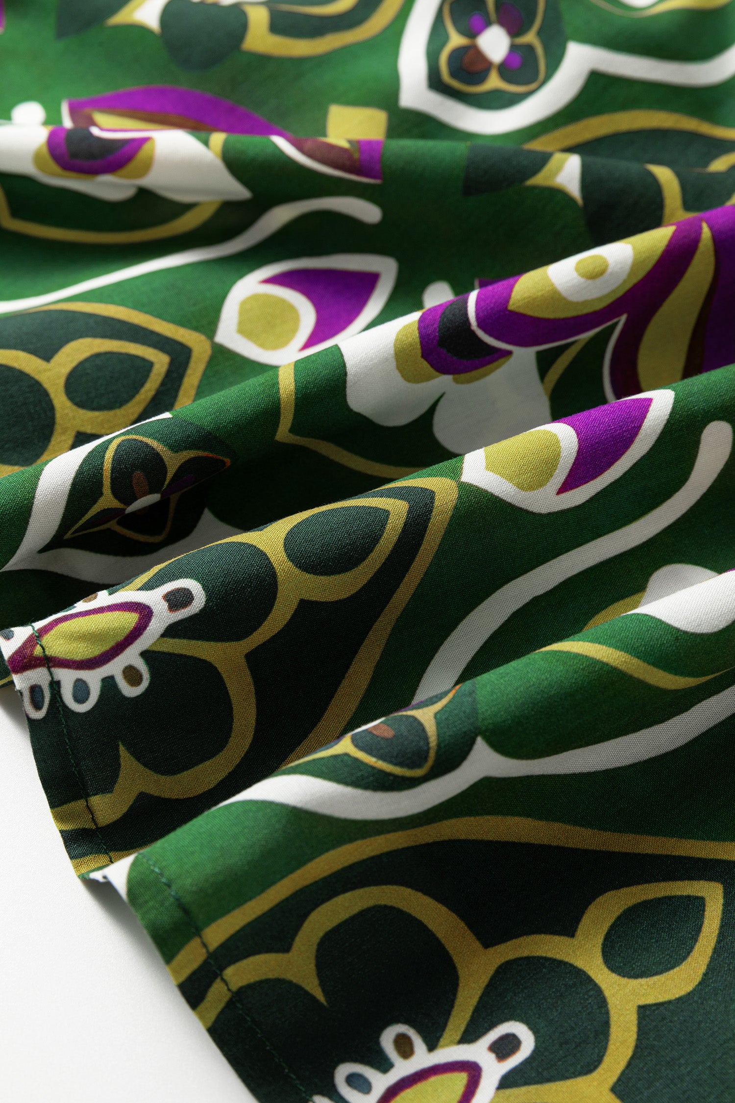 Green Plus Size Mixed Floral Patchwork V Neck Bracelet Sleeve Maxi Dress-TOPS / DRESSES-[Adult]-[Female]-2022 Online Blue Zone Planet