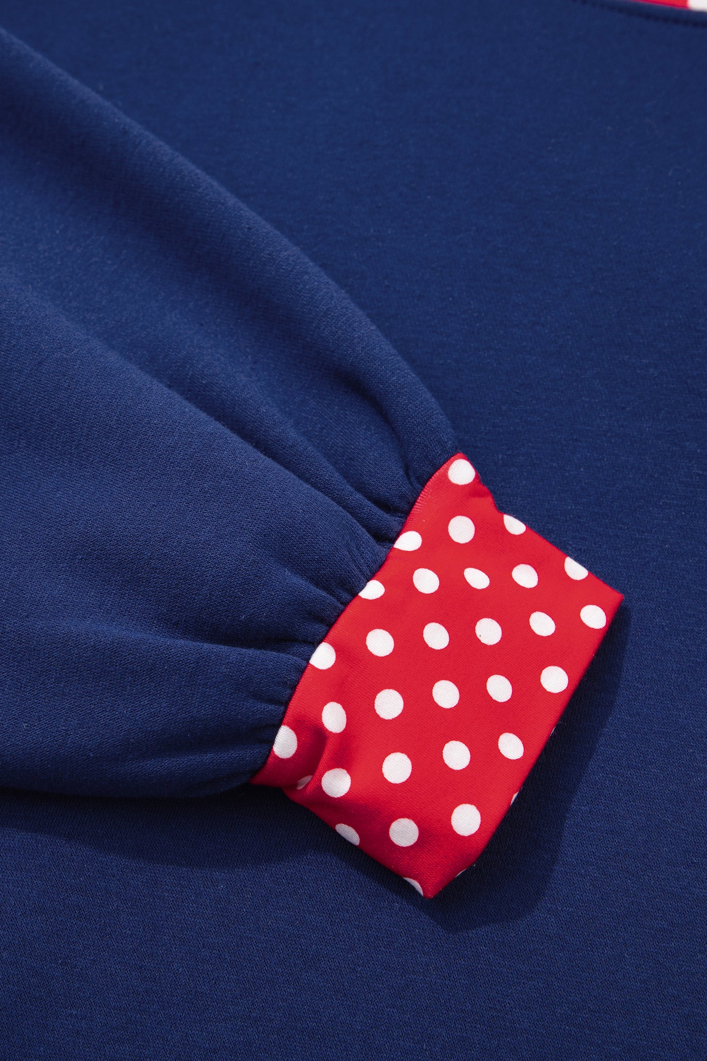 Orange Polka Dot Patchwork Round Neck Plus Size Sweatshirt-Plus Size/Plus Size Sweatshirts & Hoodies-[Adult]-[Female]-2022 Online Blue Zone Planet