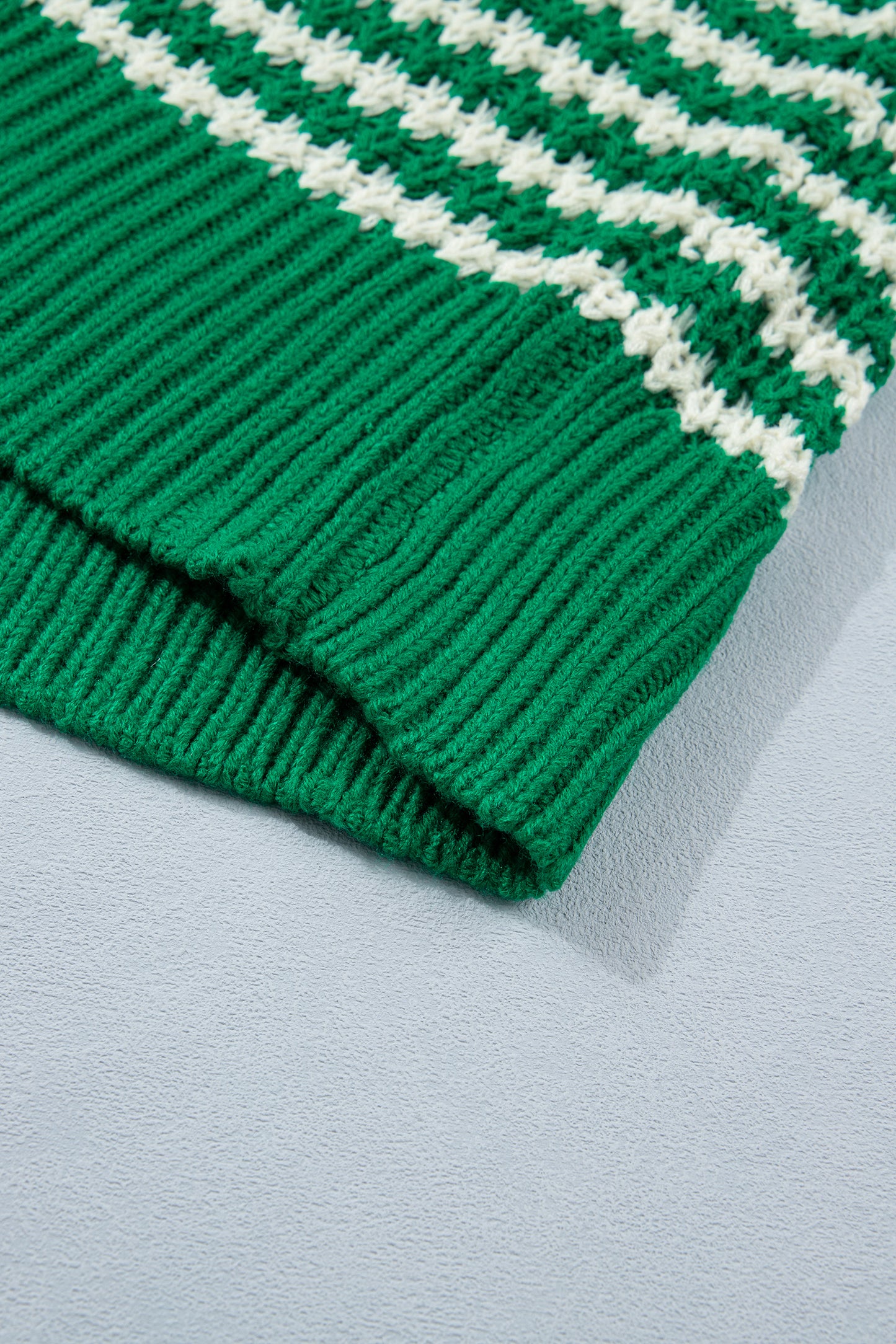 Green Stripe 3/4 Draped Sleeve Slouchy Sweater-TOPS / DRESSES-[Adult]-[Female]-2022 Online Blue Zone Planet