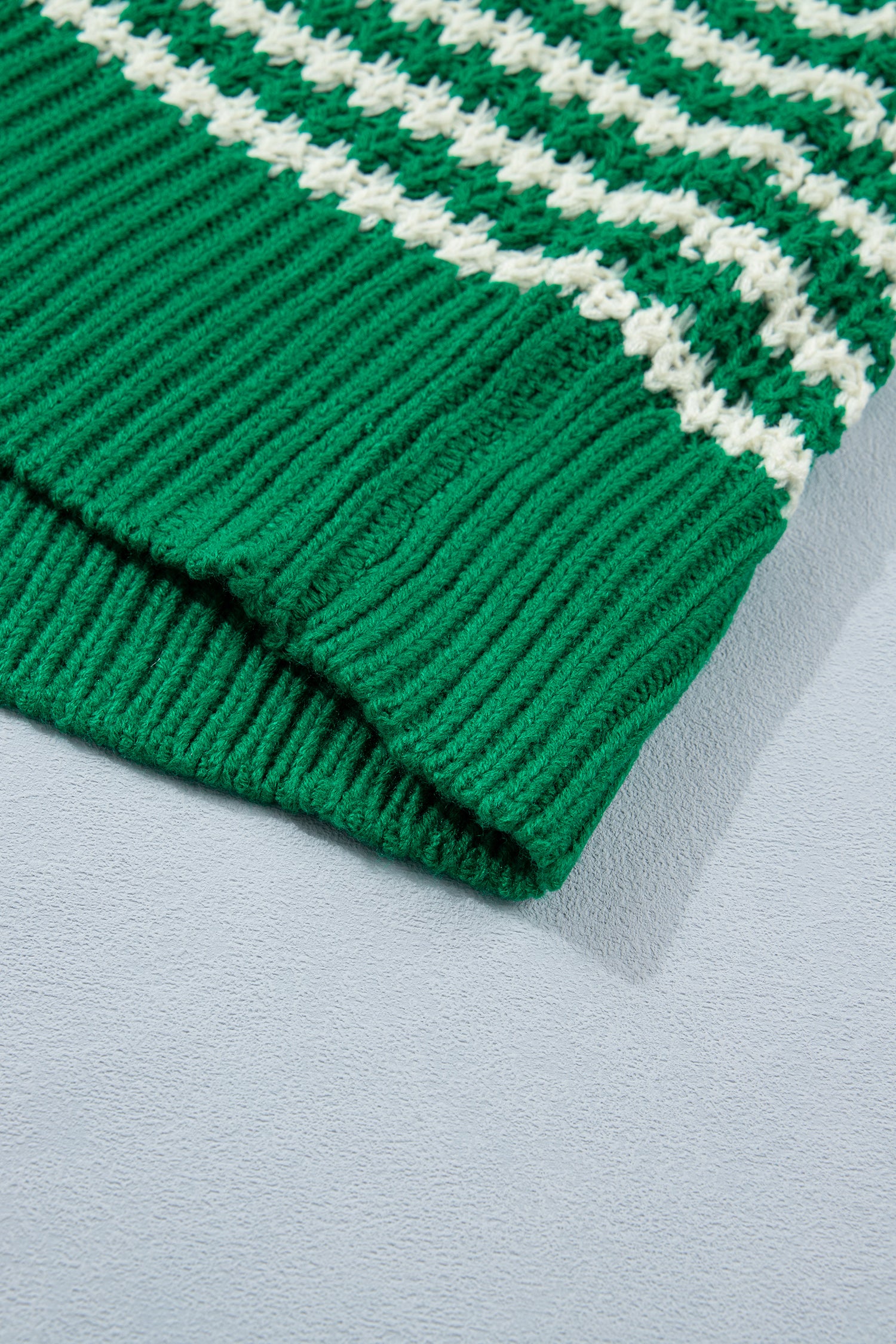 Green Stripe 3/4 Draped Sleeve Slouchy Sweater-TOPS / DRESSES-[Adult]-[Female]-2022 Online Blue Zone Planet