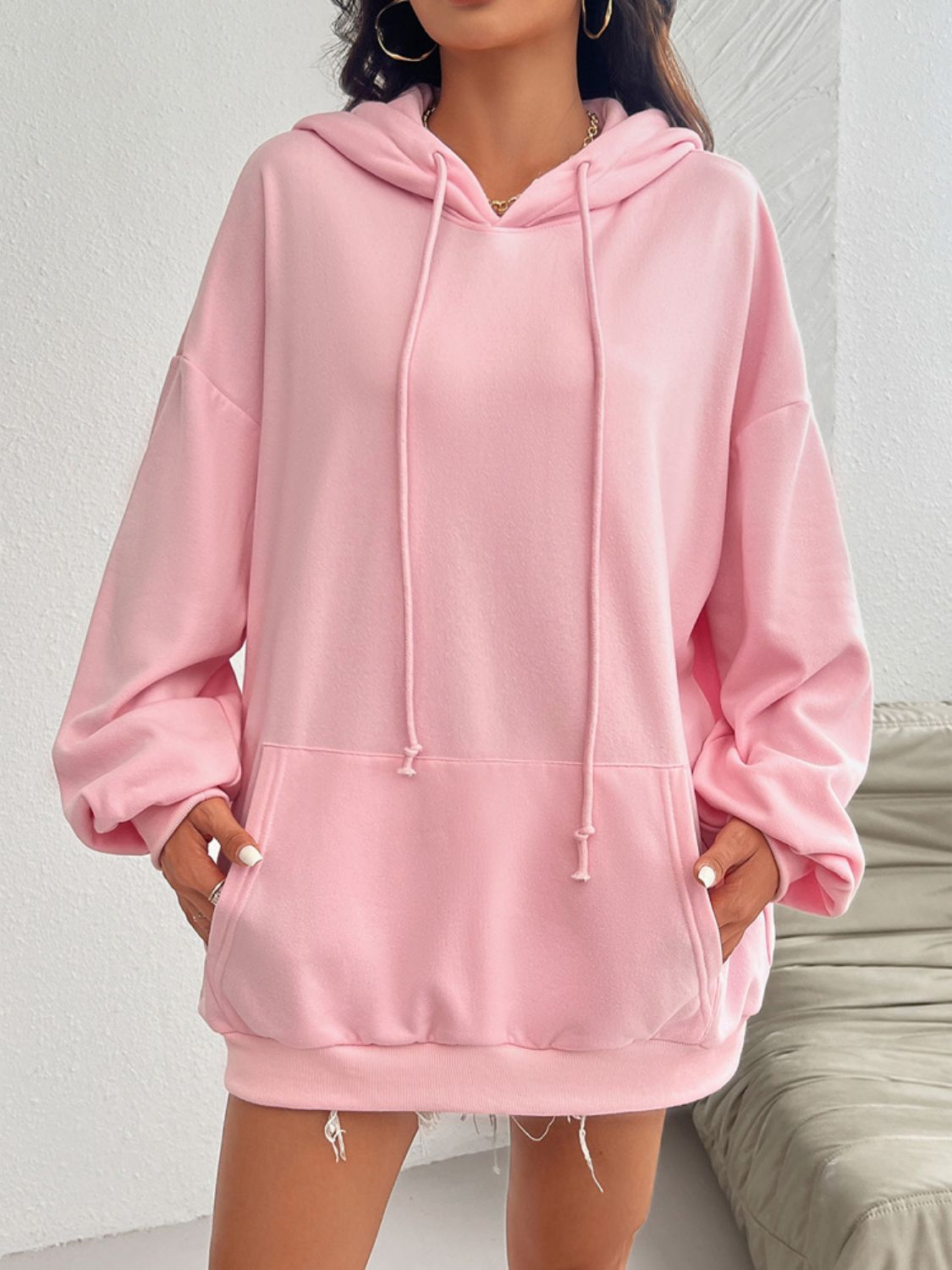 Devine Drawstring Long Sleeve Hoodie-TOPS / DRESSES-[Adult]-[Female]-2022 Online Blue Zone Planet