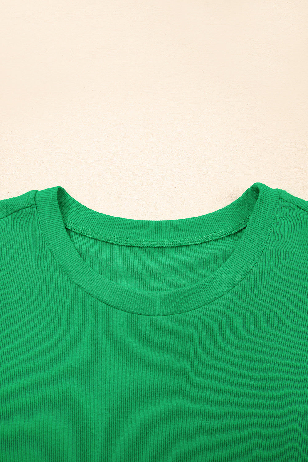 Bright Green Ribbed Pearl Beaded Puff Sleeve Top-Tops/Blouses & Shirts-[Adult]-[Female]-2022 Online Blue Zone Planet