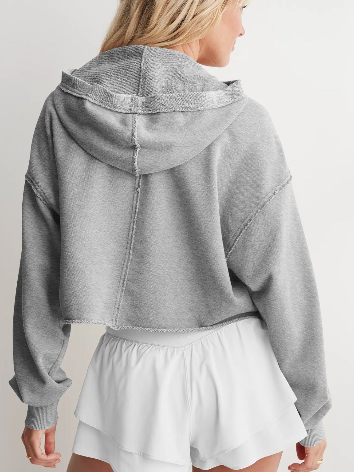 Exposed Seam Long Sleeve Hoodie-TOPS / DRESSES-[Adult]-[Female]-2022 Online Blue Zone Planet