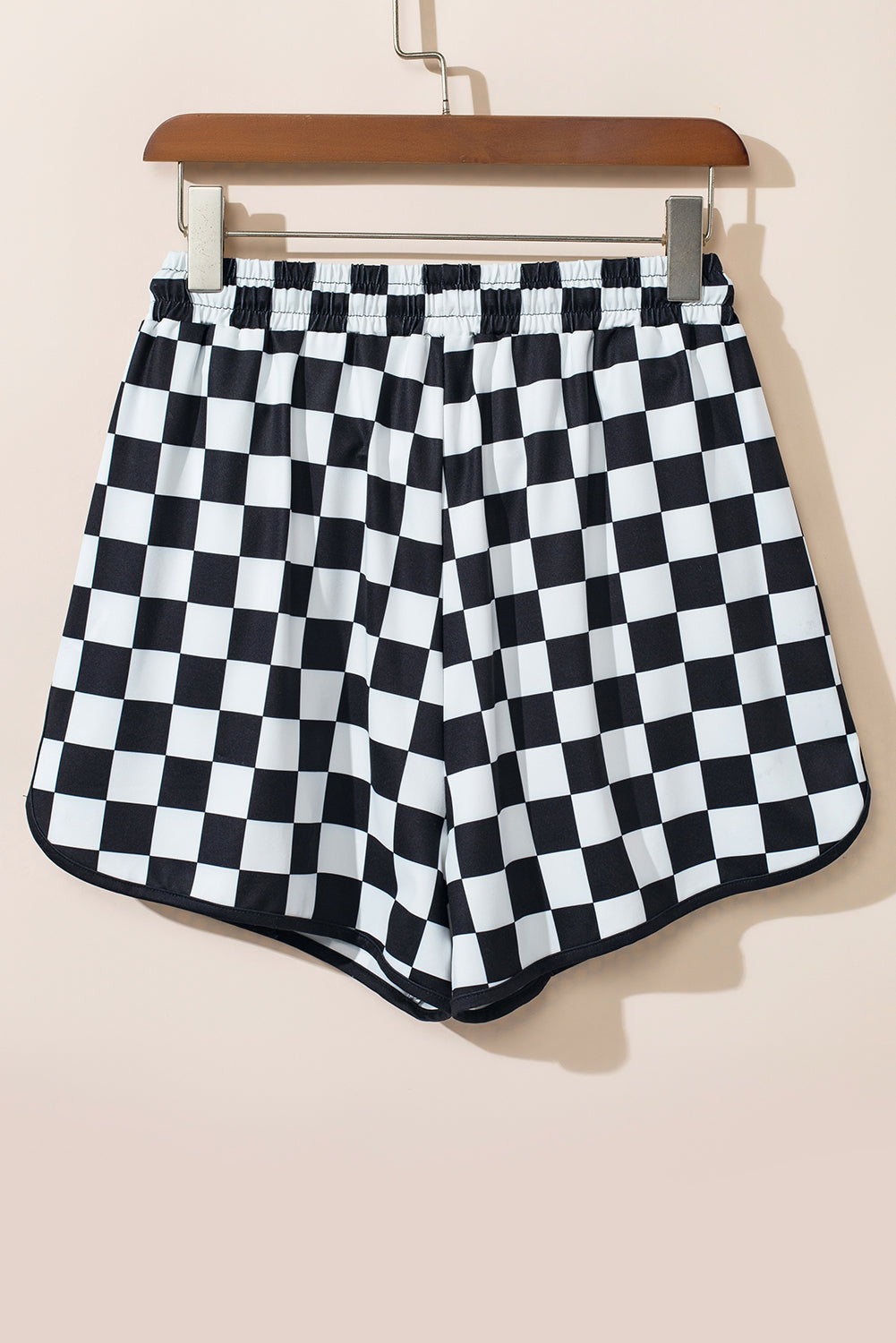 Drawstring Checkered Shorts with Pockets-BOTTOMS SIZES SMALL MEDIUM LARGE-[Adult]-[Female]-2022 Online Blue Zone Planet