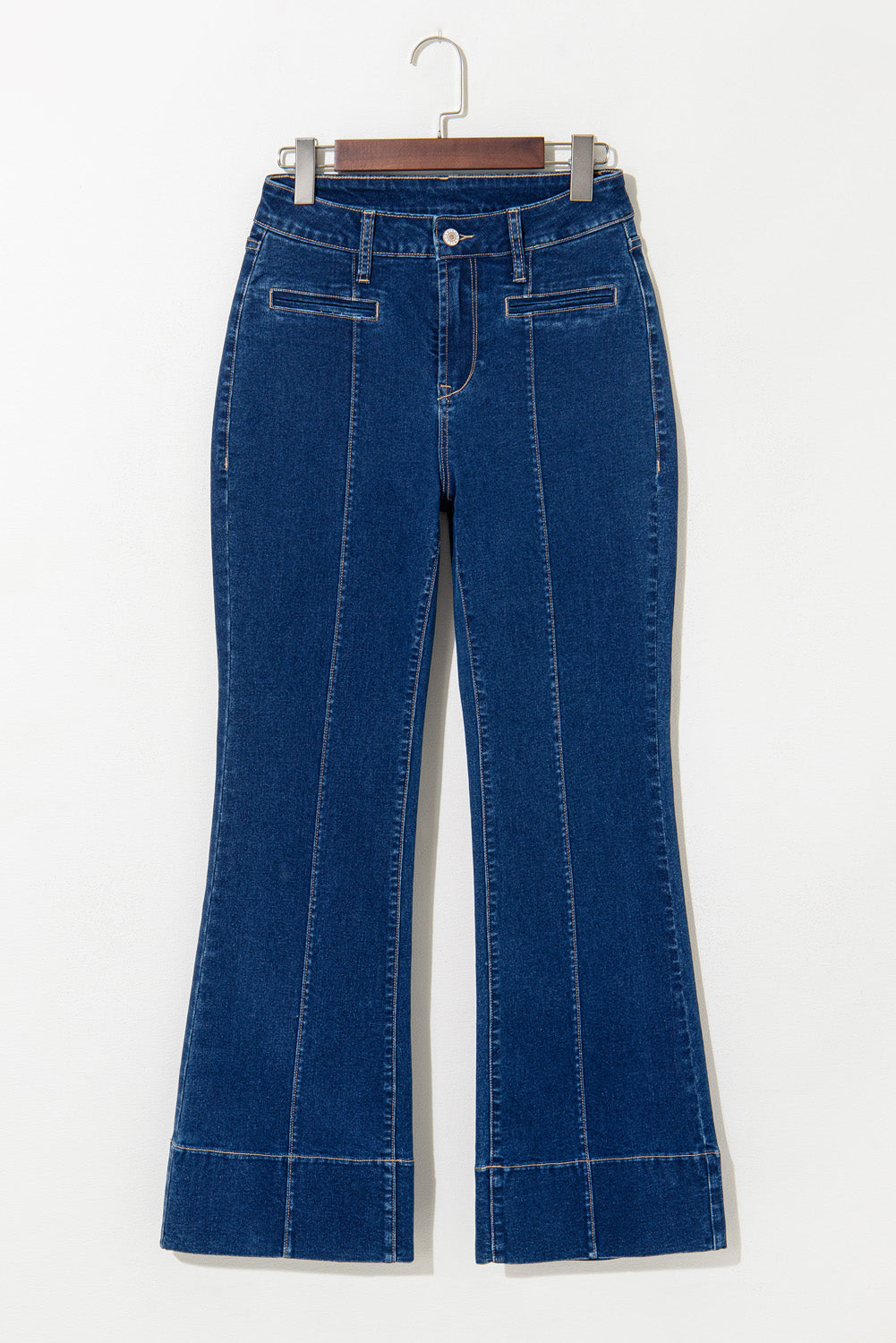 Sail Blue Center Seam Deep Wash Straight Jeans-Bottoms/Jeans-[Adult]-[Female]-2022 Online Blue Zone Planet