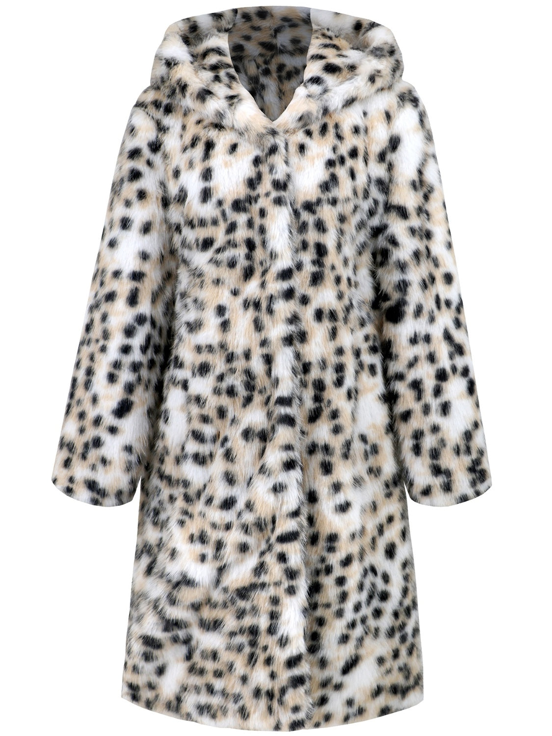 Blue Zone Planet | Thermal Leopard Faux Fur Hooded Outerwear-TOPS / DRESSES-[Adult]-[Female]-2022 Online Blue Zone Planet