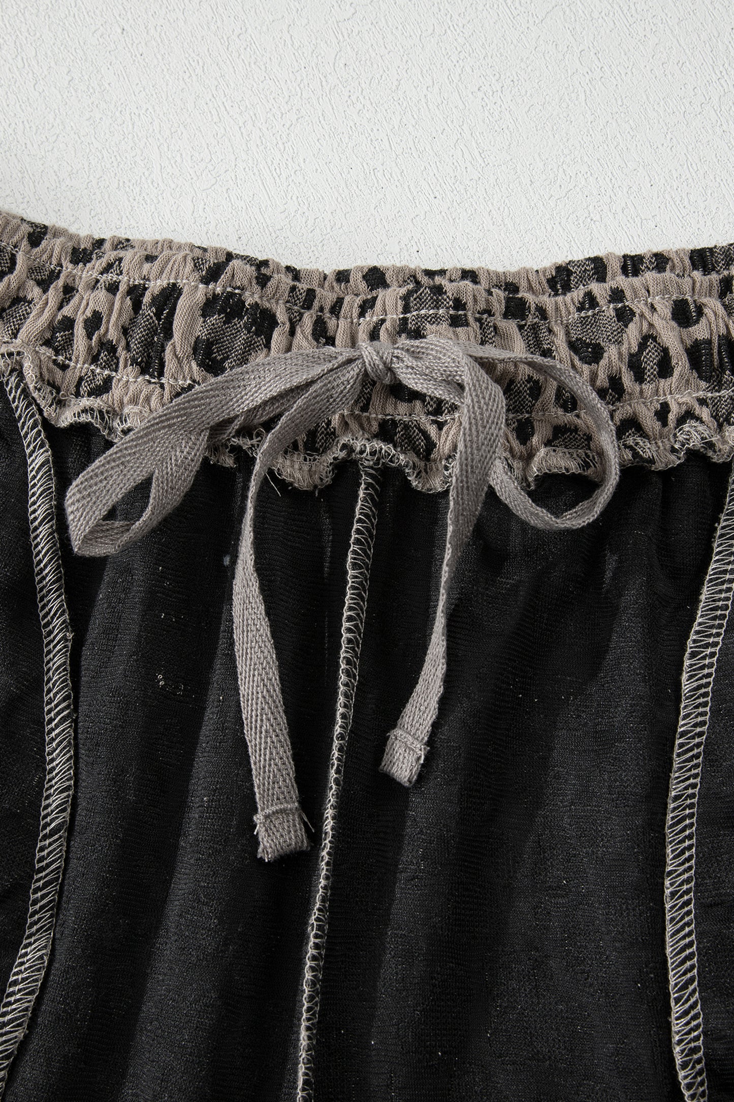 Khaki Jacquard Leopard Half Sleeve Jumper Wide Leg Pant Set-Two Piece Sets/Pant Sets-[Adult]-[Female]-2022 Online Blue Zone Planet