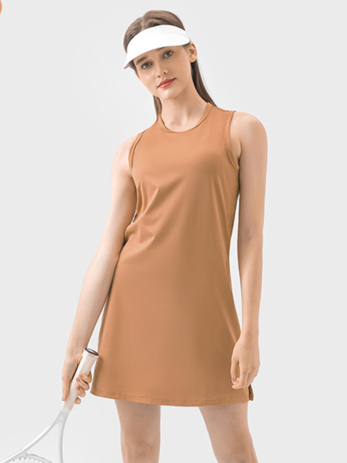 Round Neck Sleeveless Active Dress-TOPS / DRESSES-[Adult]-[Female]-2022 Online Blue Zone Planet