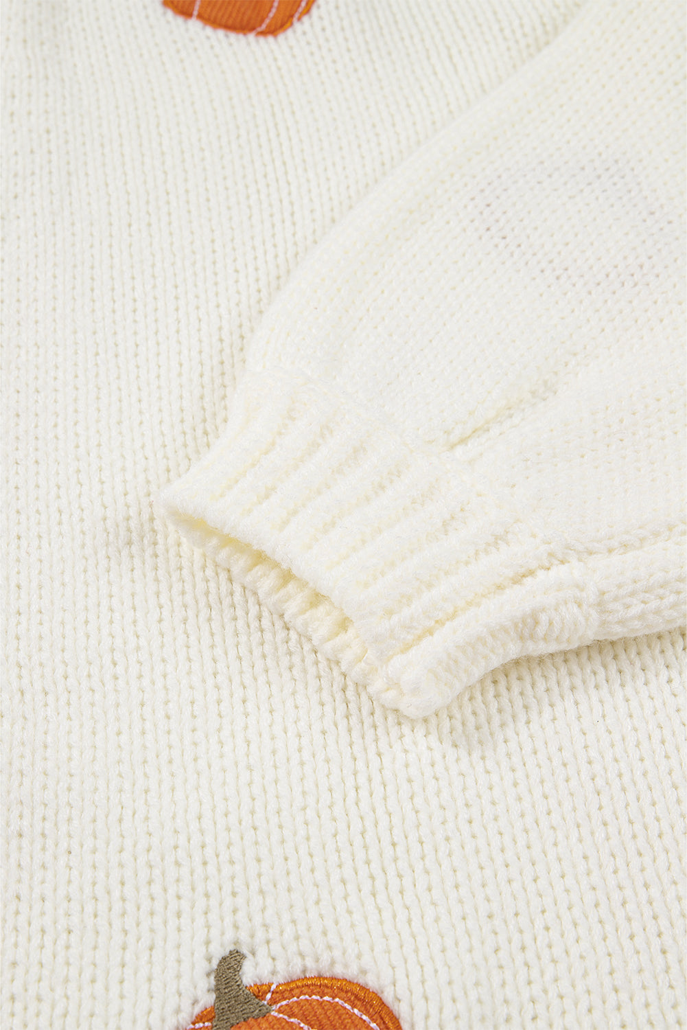 White Pumpkin Print Open Front Drop Shoulder Midi Cardigan-Sweaters & Cardigans/Cardigans-[Adult]-[Female]-2022 Online Blue Zone Planet