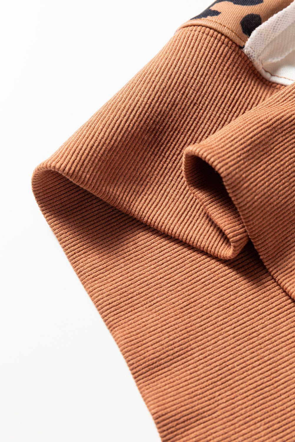 Purple Stripe Color Block Patchwork Leopard Casual Sweatshirt with Slits-Tops/Sweatshirts & Hoodies-[Adult]-[Female]-2022 Online Blue Zone Planet