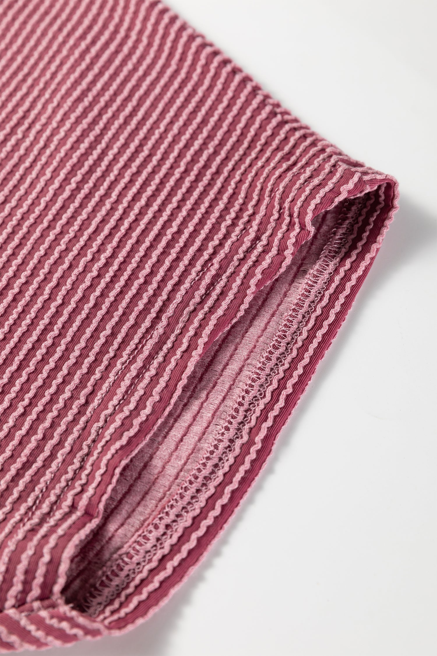 Burgundy Twisted Ribbed High Neck Loose Tee Elastic High Waist Loose Pant Set-Two Piece Sets/Pant Sets-[Adult]-[Female]-2022 Online Blue Zone Planet