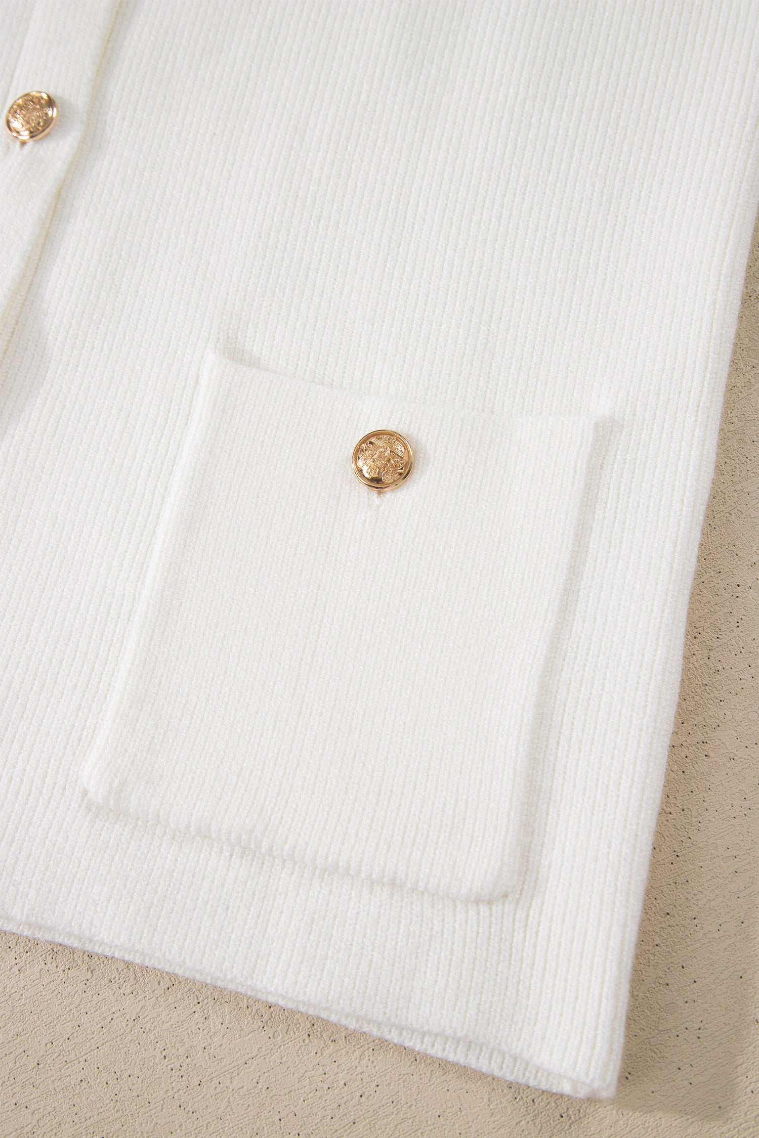 Yellow Cream Solid Color Sleeveless Knit Button Pocketed Sweater-Sweaters & Cardigans/Sweater Vests-[Adult]-[Female]-2022 Online Blue Zone Planet