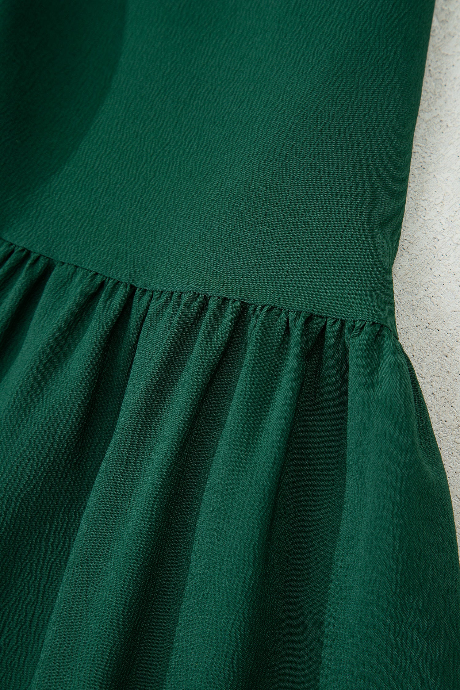 Blackish Green Solid Long Sleeve Button V Neck Tiered Maxi Dress-TOPS / DRESSES-[Adult]-[Female]-2022 Online Blue Zone Planet