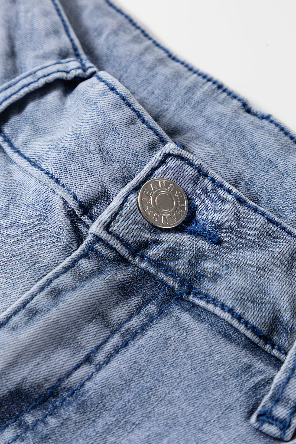 Beau Blue High Waist Button Zip Fly Bell Bottom Jeans-Bottoms/Jeans-[Adult]-[Female]-2022 Online Blue Zone Planet