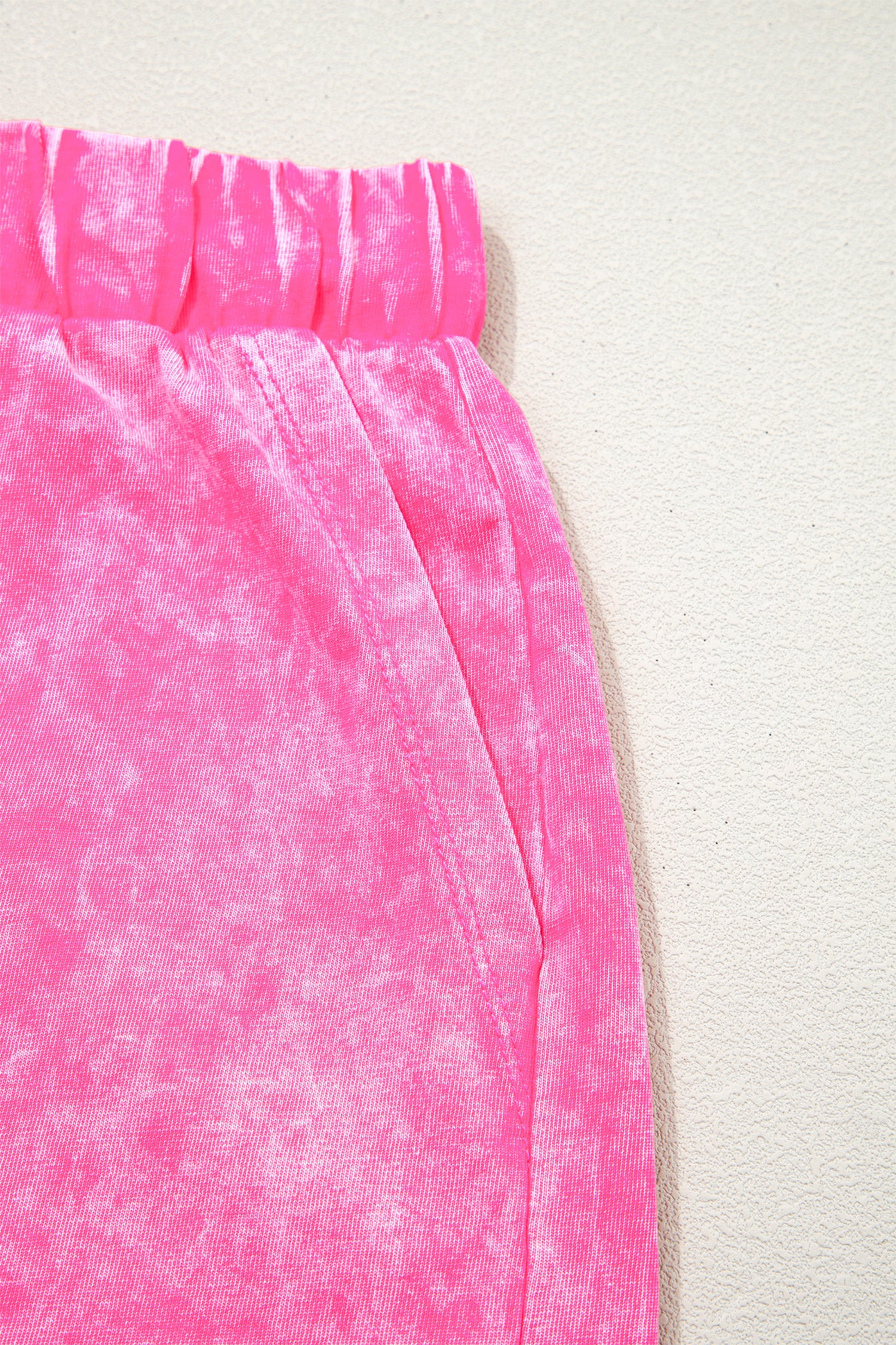 Rose Red Mineral Wash Cotton Short Set-Two Piece Sets/Short Sets-[Adult]-[Female]-2022 Online Blue Zone Planet