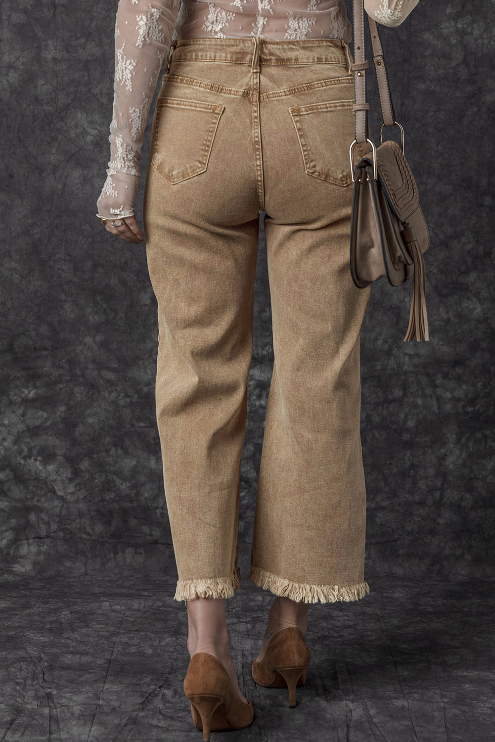 Myosotis Acid Washed High Rise Cropped Wide Leg Jeans-Bottoms/Jeans-[Adult]-[Female]-2022 Online Blue Zone Planet