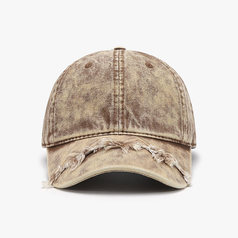 Fringe Adjustable Cotton Baseball Cap-BASEBALL HATS-[Adult]-[Female]-Tan-One Size-2022 Online Blue Zone Planet