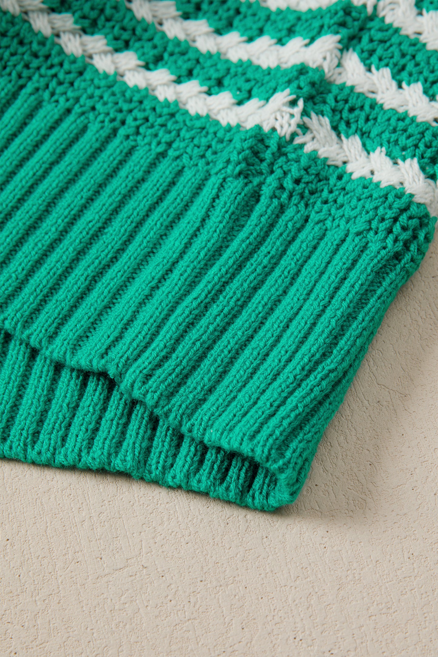 Green Stripe Short Sleeve Knit V Neck Bow Knot Sweater-TOPS / DRESSES-[Adult]-[Female]-2022 Online Blue Zone Planet