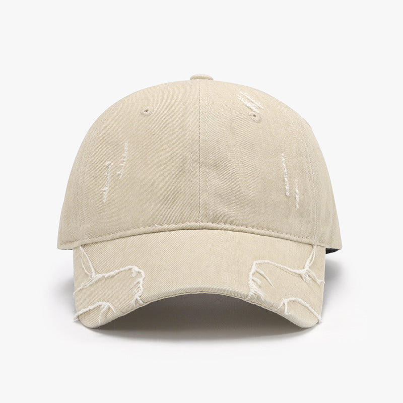 Blue Zone Planet | Raw Hem Adjustable Cap-HATS-[Adult]-[Female]-Ivory-One Size-2022 Online Blue Zone Planet