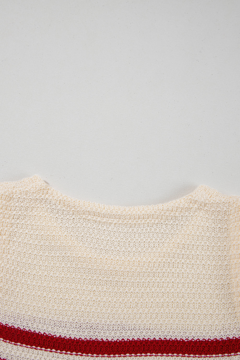 Red Stripe Textured Knit Ribbed Hem Sweater Tank Top-TOPS / DRESSES-[Adult]-[Female]-2022 Online Blue Zone Planet