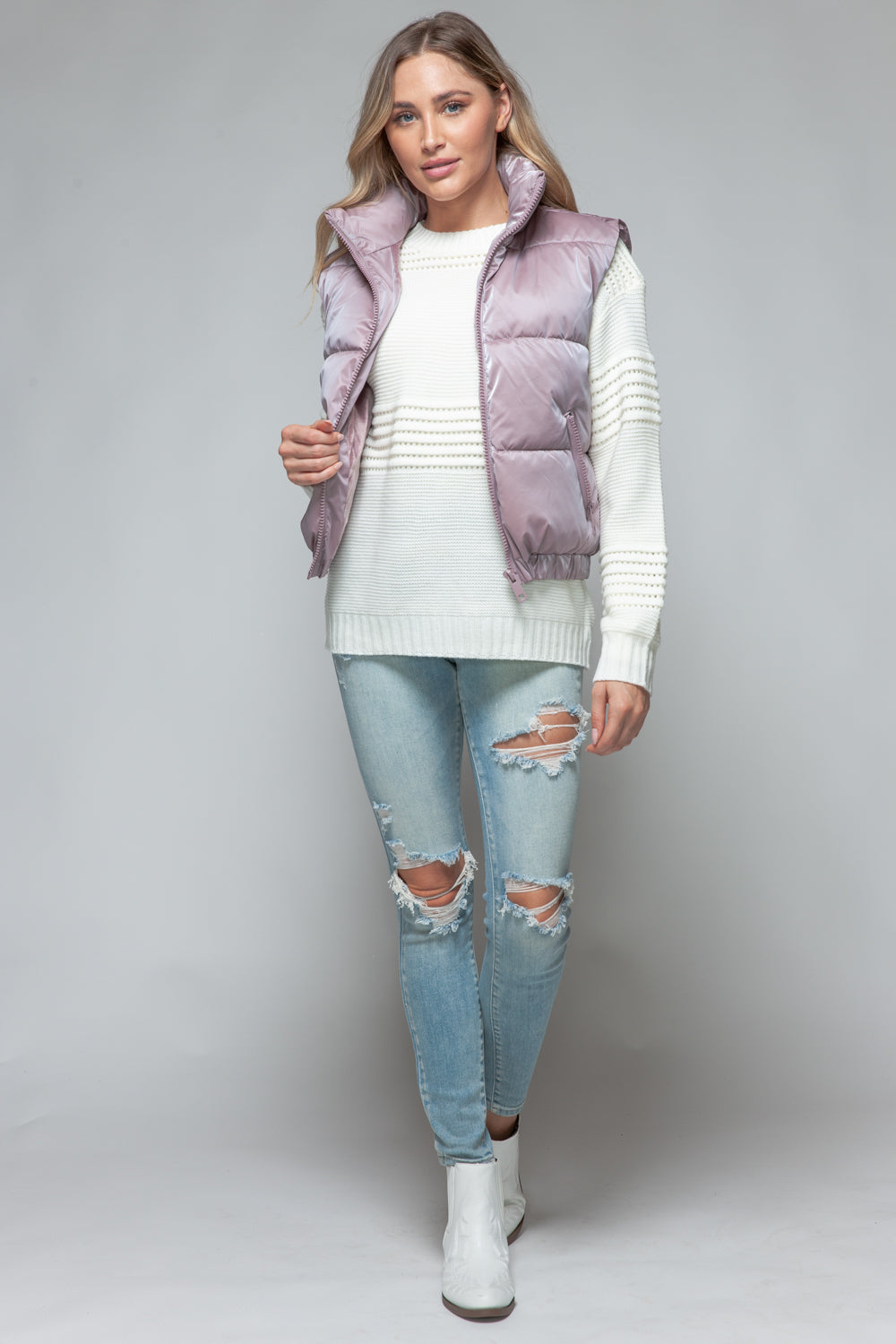 Snobbish Fine Fur Lining Quilted Vest-TOPS / DRESSES-[Adult]-[Female]-2022 Online Blue Zone Planet