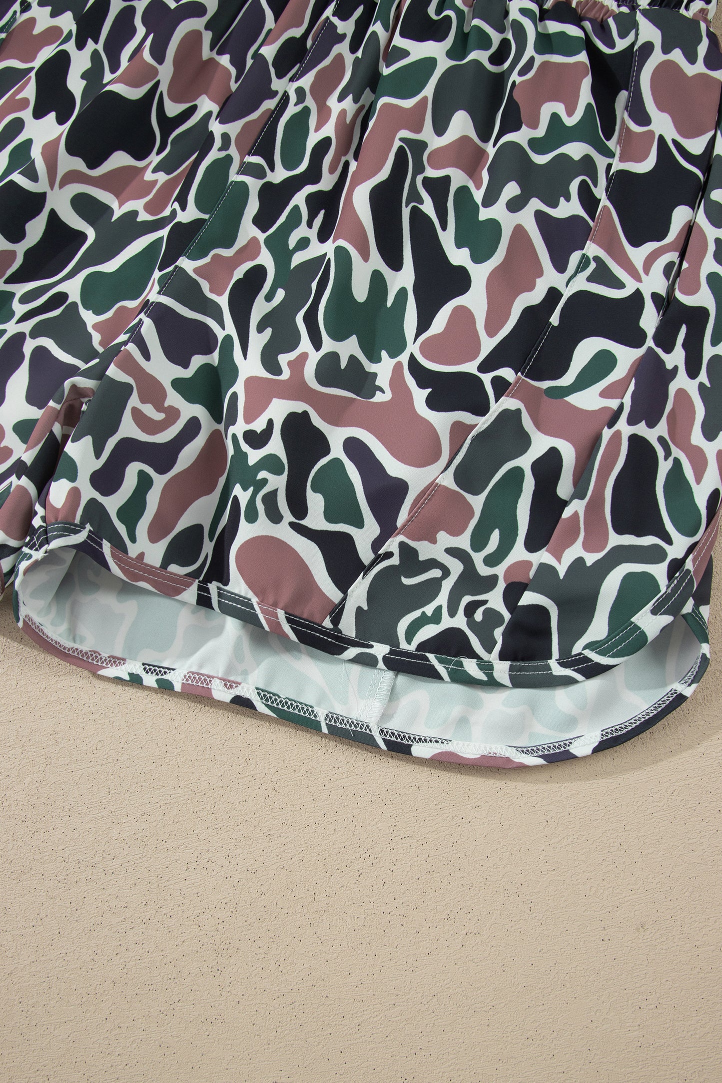 Multicolour Camouflage Print Athletic Lined Shorts-Bottoms/Casual Shorts-[Adult]-[Female]-2022 Online Blue Zone Planet
