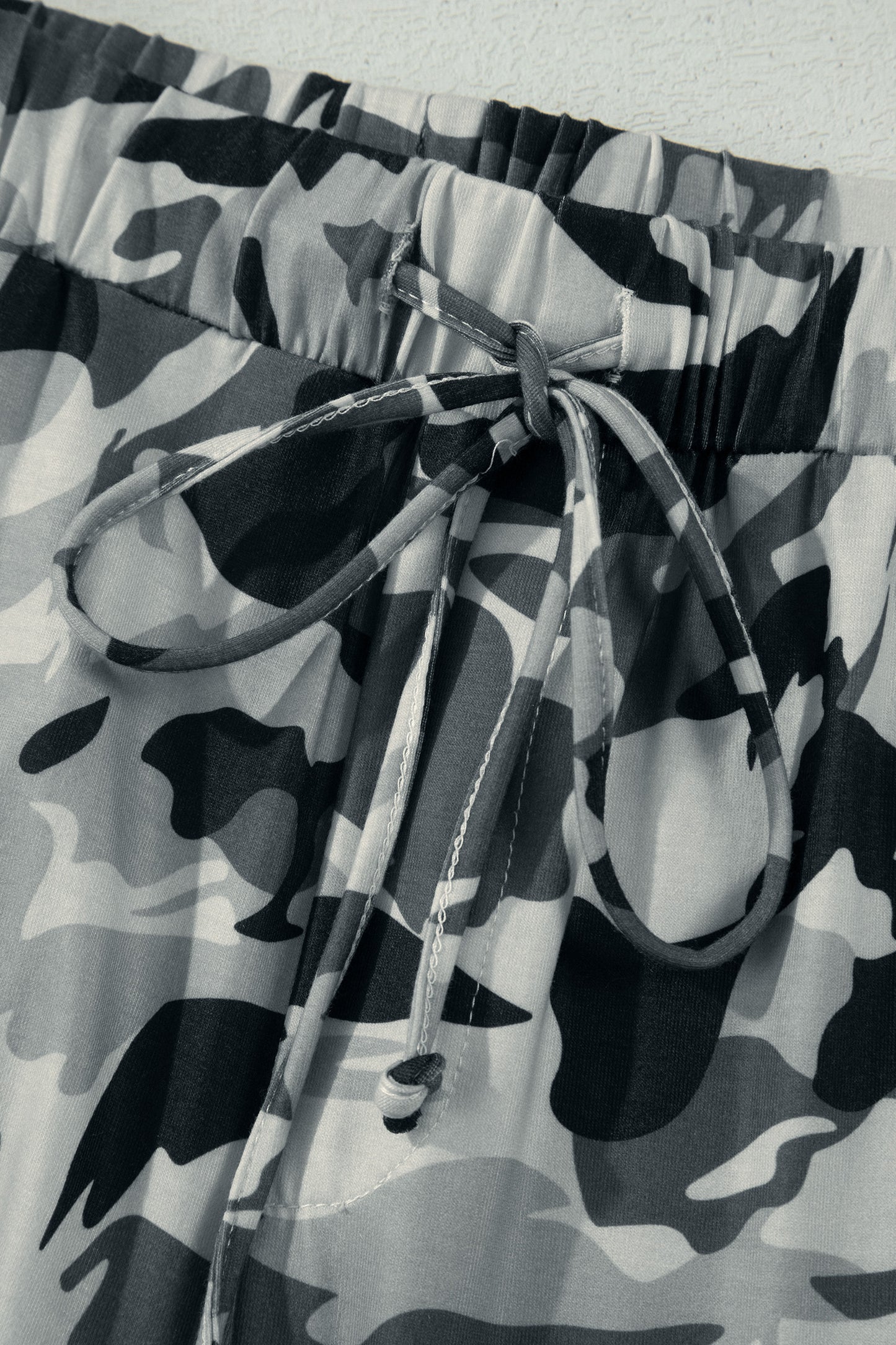 Green Camouflage Print Drawstring Casual Pants-Bottoms/Pants & Culotte-[Adult]-[Female]-2022 Online Blue Zone Planet