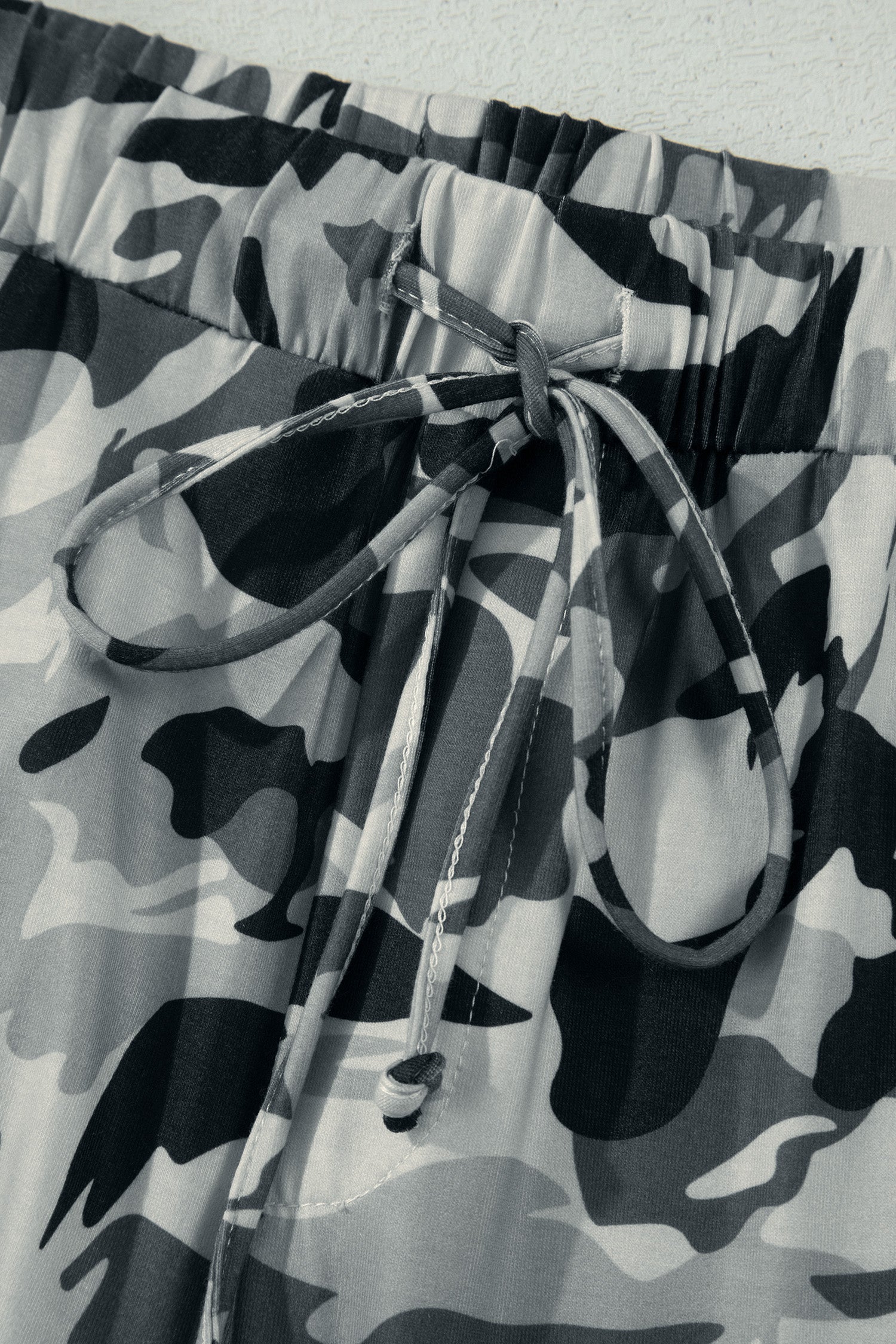 Green Camouflage Print Drawstring Casual Pants-Bottoms/Pants & Culotte-[Adult]-[Female]-2022 Online Blue Zone Planet