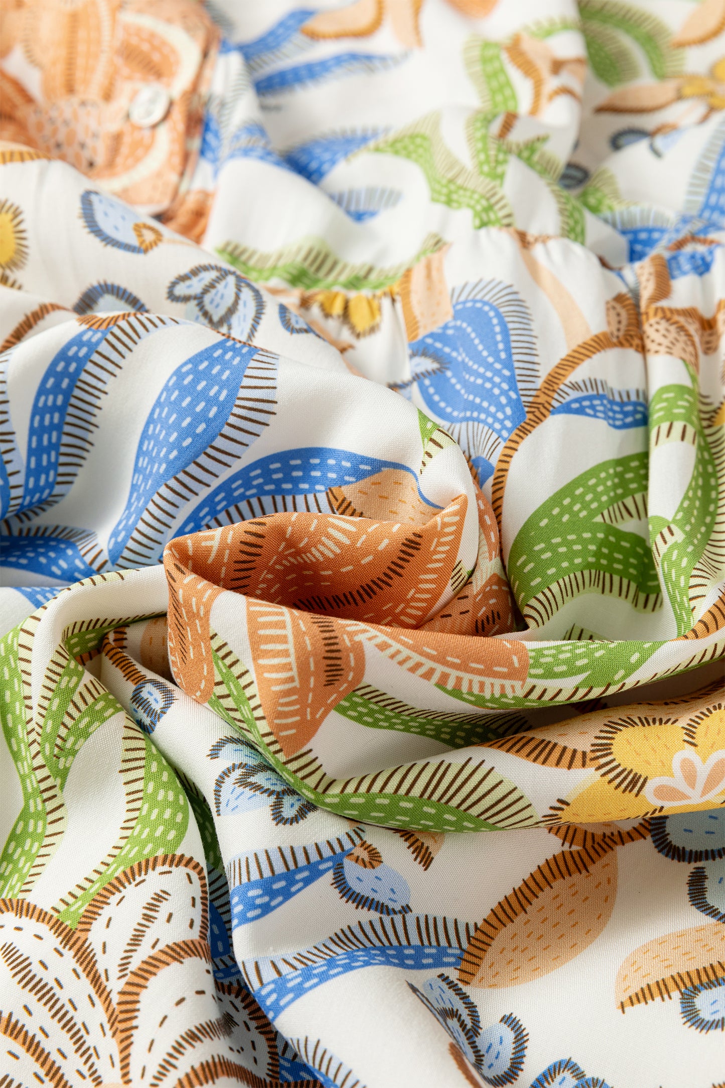 Khaki Floral Print 3/4 Sleeves Tiered Plus Size Long Dress-TOPS / DRESSES-[Adult]-[Female]-2022 Online Blue Zone Planet