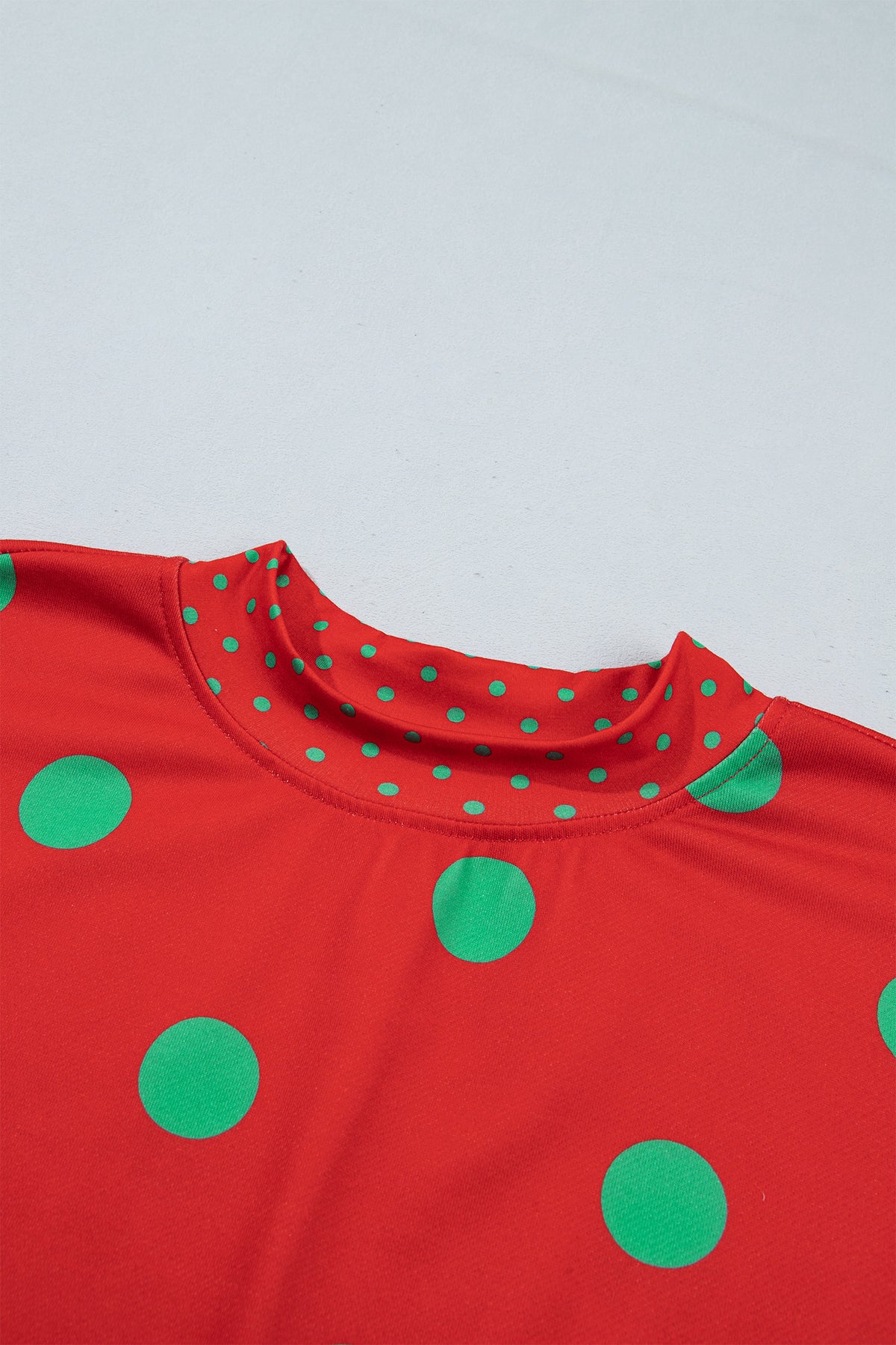 Pink Polka Dot Print Contrast Detail Oversized Tunic Sweatshirt-Tops/Sweatshirts & Hoodies-[Adult]-[Female]-2022 Online Blue Zone Planet