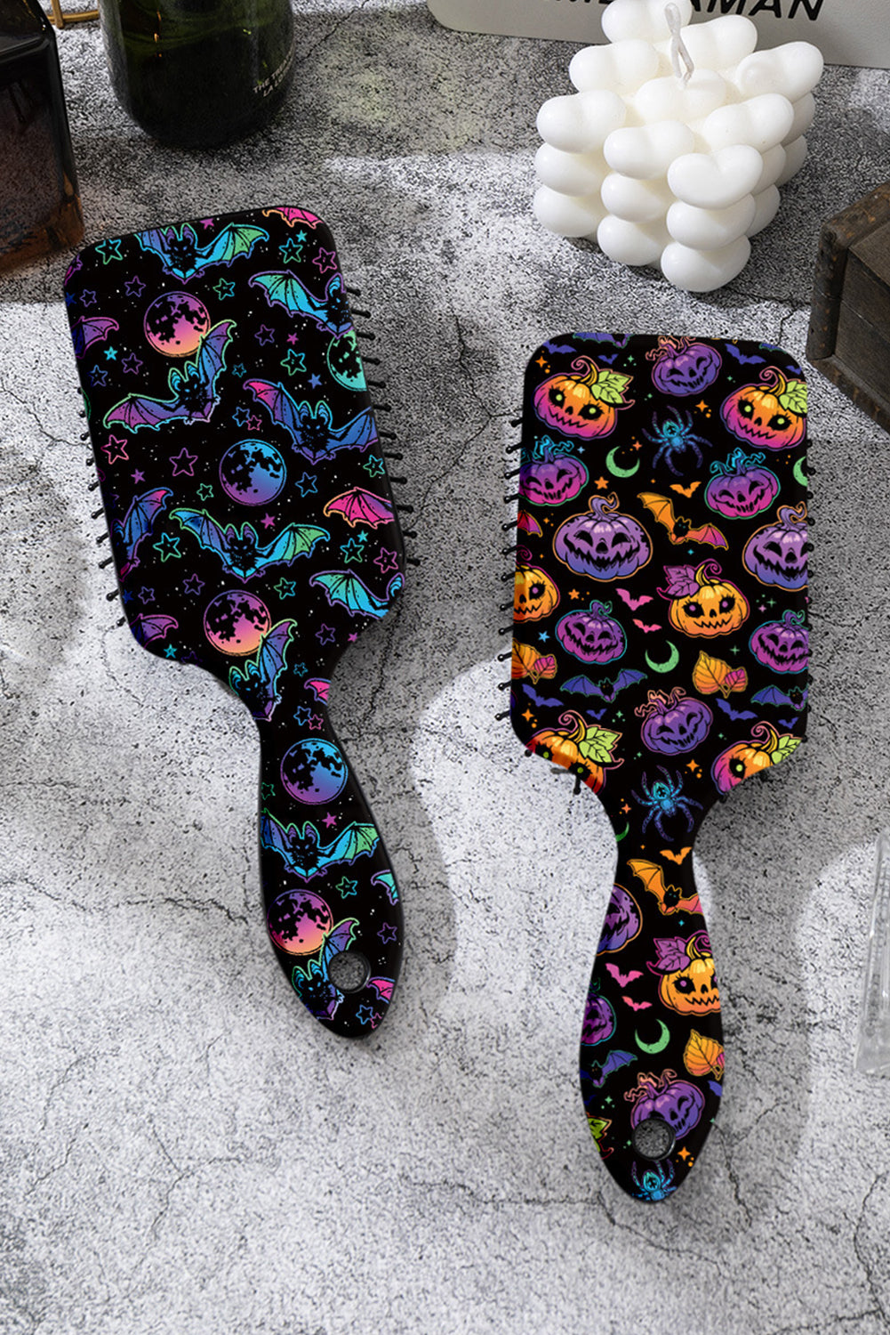 Black Spooky Halloween Pumpkin Air Cushion Comb-Accessories/Beauty-[Adult]-[Female]-2022 Online Blue Zone Planet