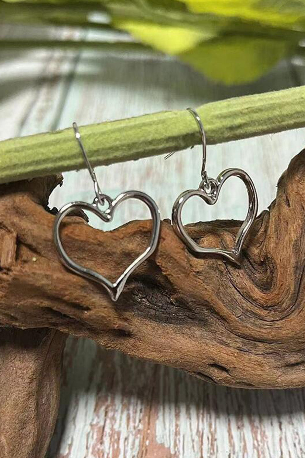 Silvery Heart Shape Hook Drop Earrings-Accessories/Jewelry-[Adult]-[Female]-2022 Online Blue Zone Planet
