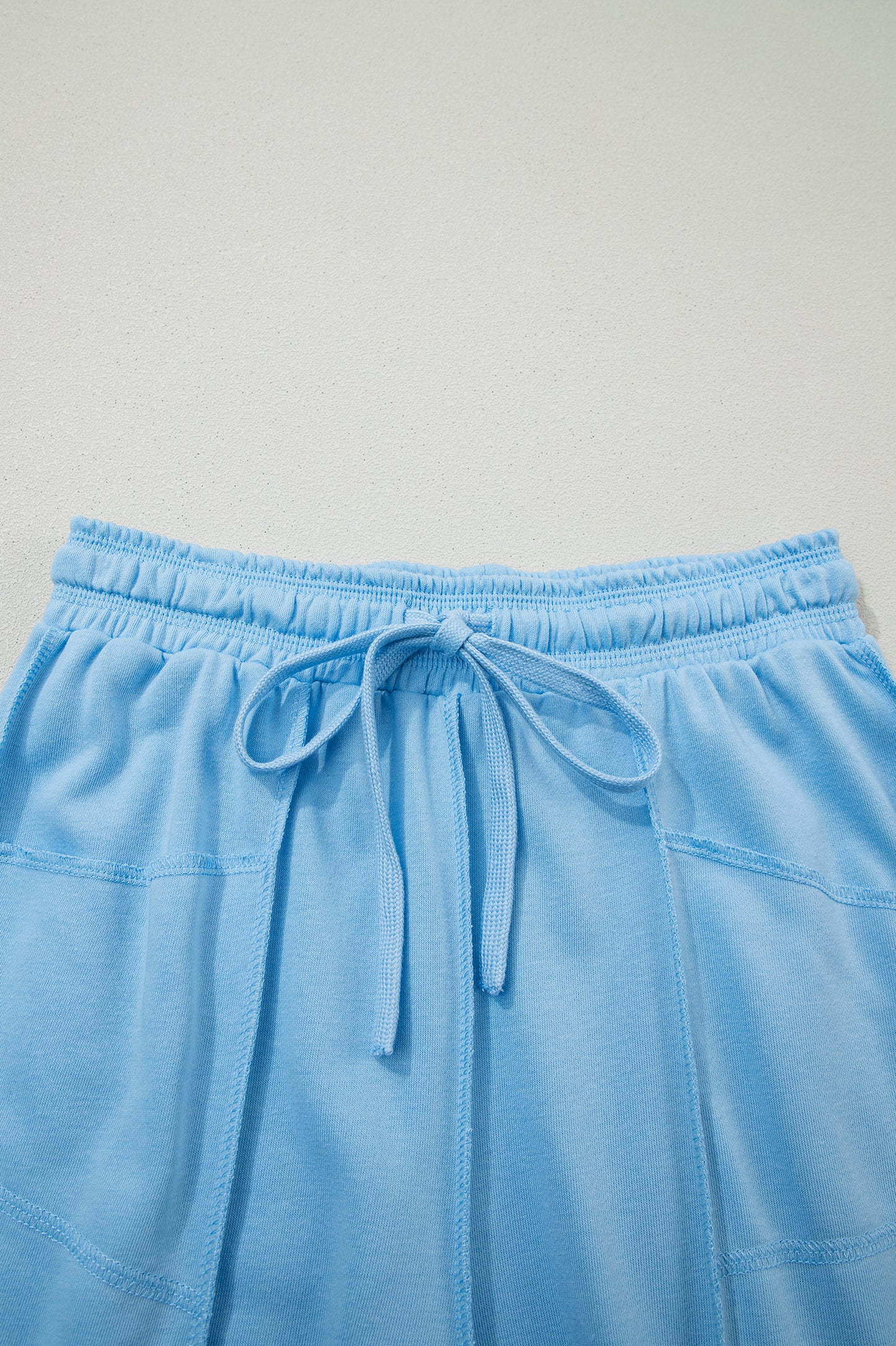 Sky Blue Drop Shoulder Boxy Tee and Barrel Pants Set-Two Piece Sets/Pant Sets-[Adult]-[Female]-2022 Online Blue Zone Planet
