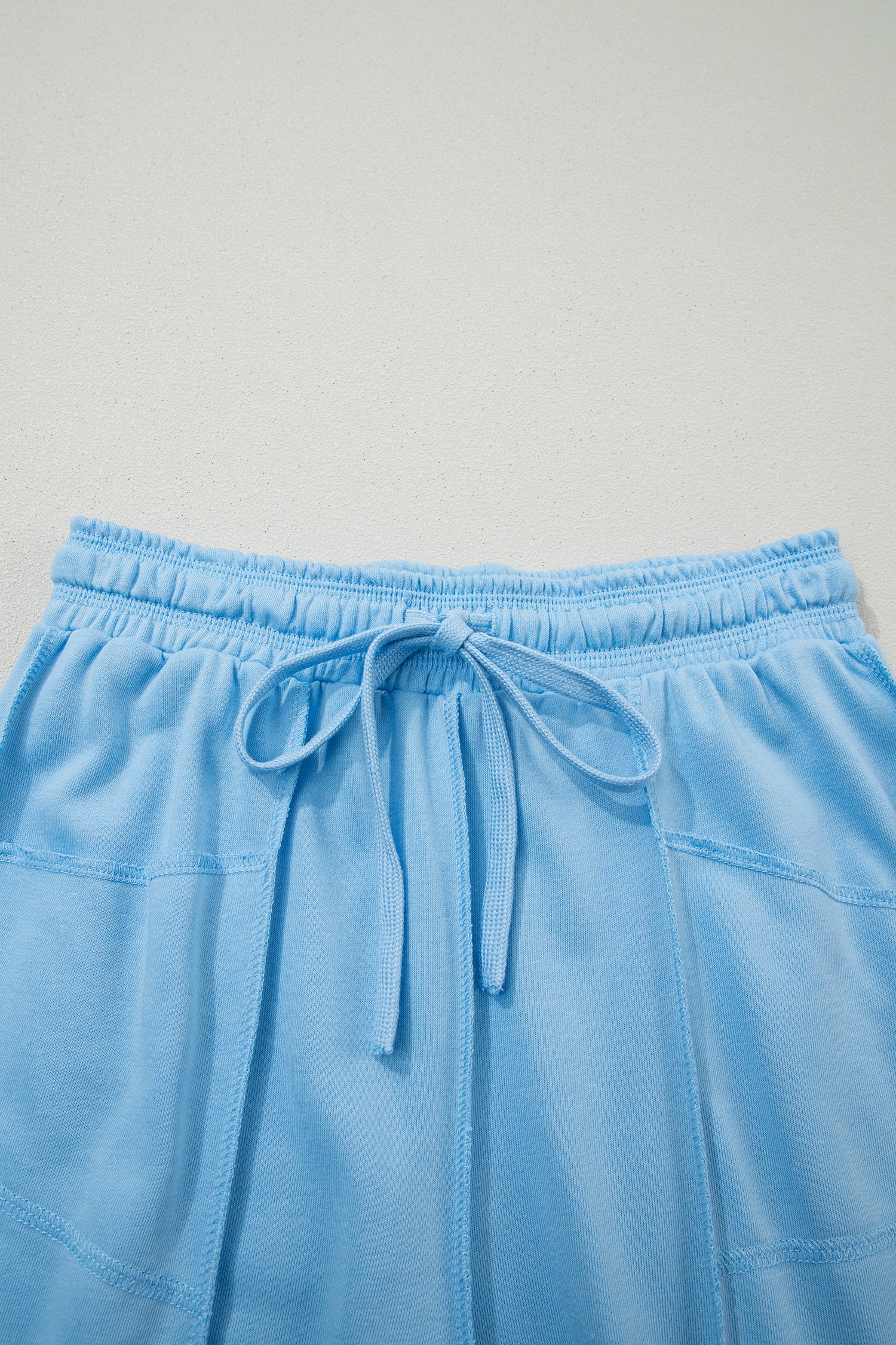 Sky Blue Drop Shoulder Boxy Tee and Barrel Pants Set-Two Piece Sets/Pant Sets-[Adult]-[Female]-2022 Online Blue Zone Planet