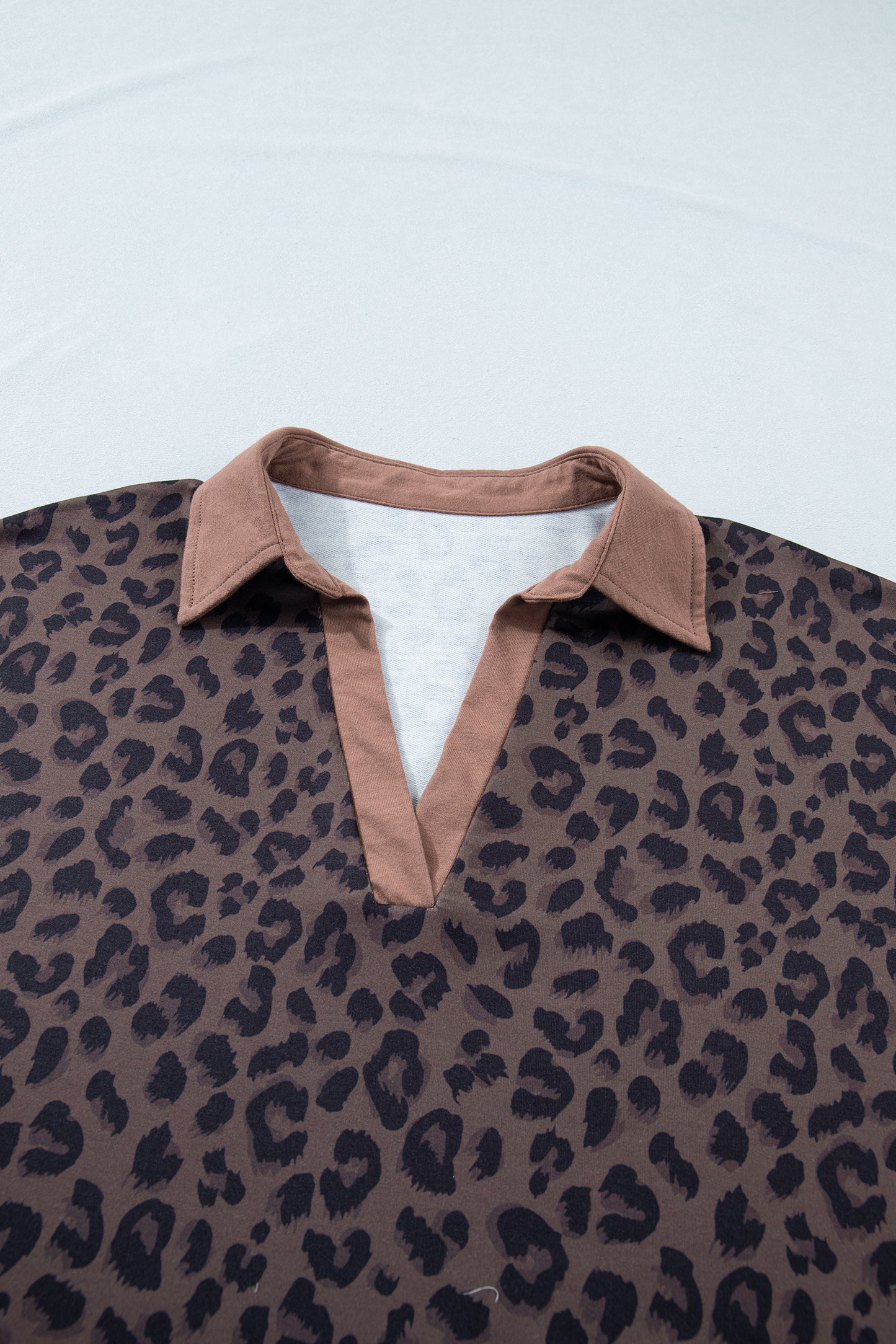 Brown Plus Size Leopard Short Set-Plus Size/Plus Size Loungewear-[Adult]-[Female]-2022 Online Blue Zone Planet