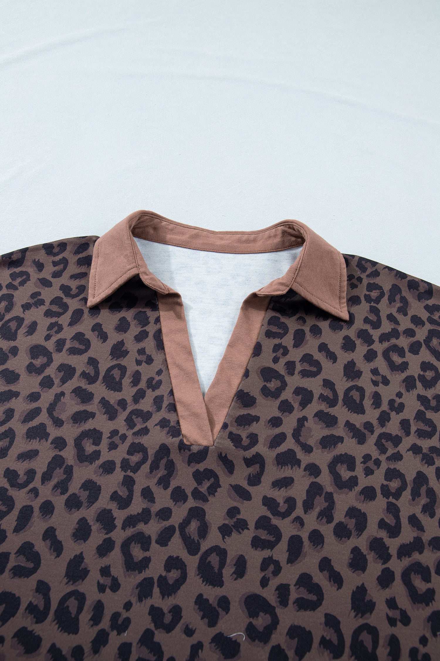 Brown Plus Size Leopard Short Set-Plus Size/Plus Size Loungewear-[Adult]-[Female]-2022 Online Blue Zone Planet