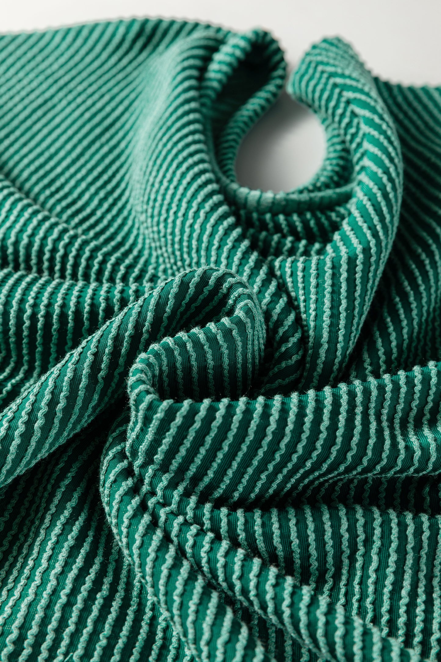 Evergreen Twisted Ribbed Tiered Ruffles Long Sleeve Pullover Top-Tops/Long Sleeve Tops-[Adult]-[Female]-2022 Online Blue Zone Planet