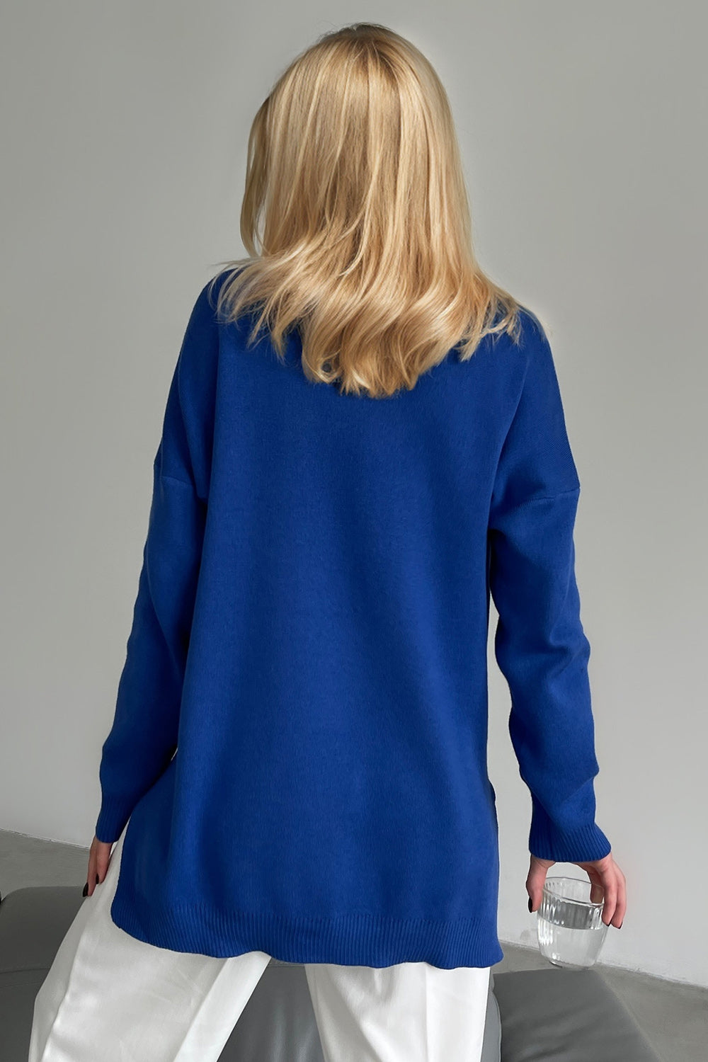 Basic Bae Side Slit Turtleneck Dropped Shoulder Sweater-TOPS / DRESSES-[Adult]-[Female]-2022 Online Blue Zone Planet